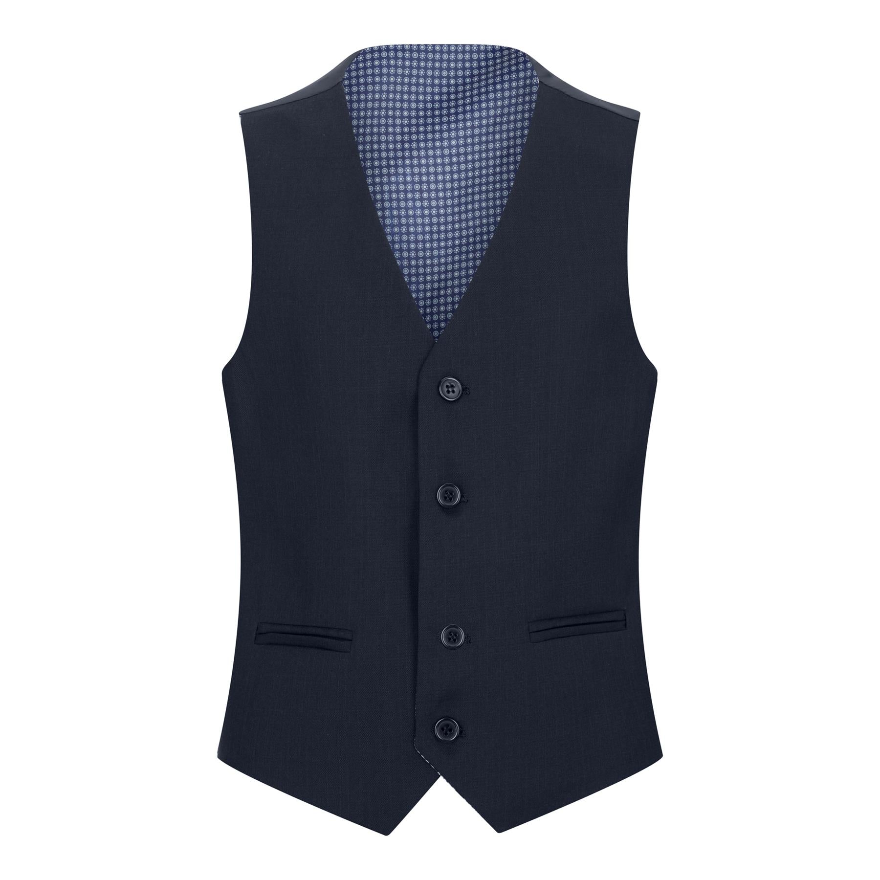 Boys 5 Piece Navy Blue Classic Suit