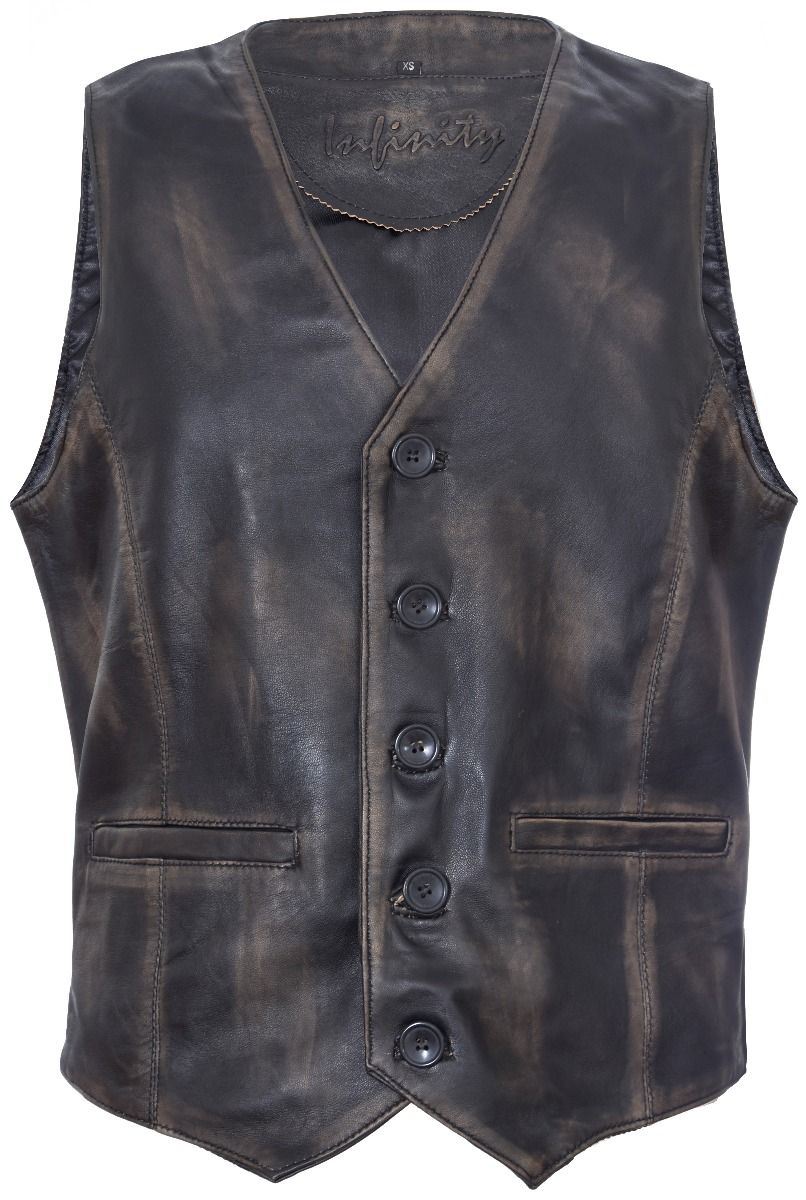 Mens Classic Leather Waistcoat-Grantham