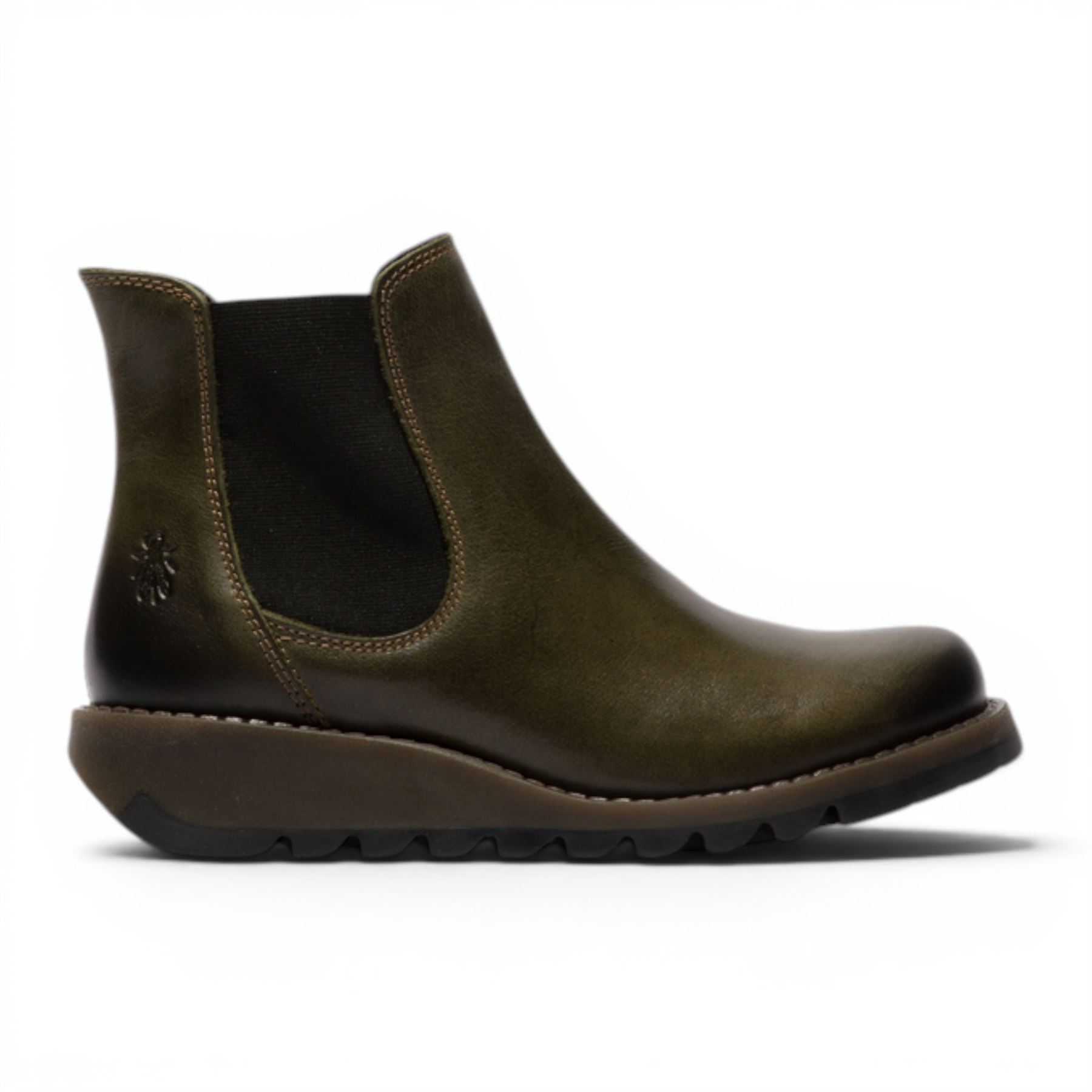 Fly London Womens Diesel Green Chelsea Leather Ankle Boots - SALV195