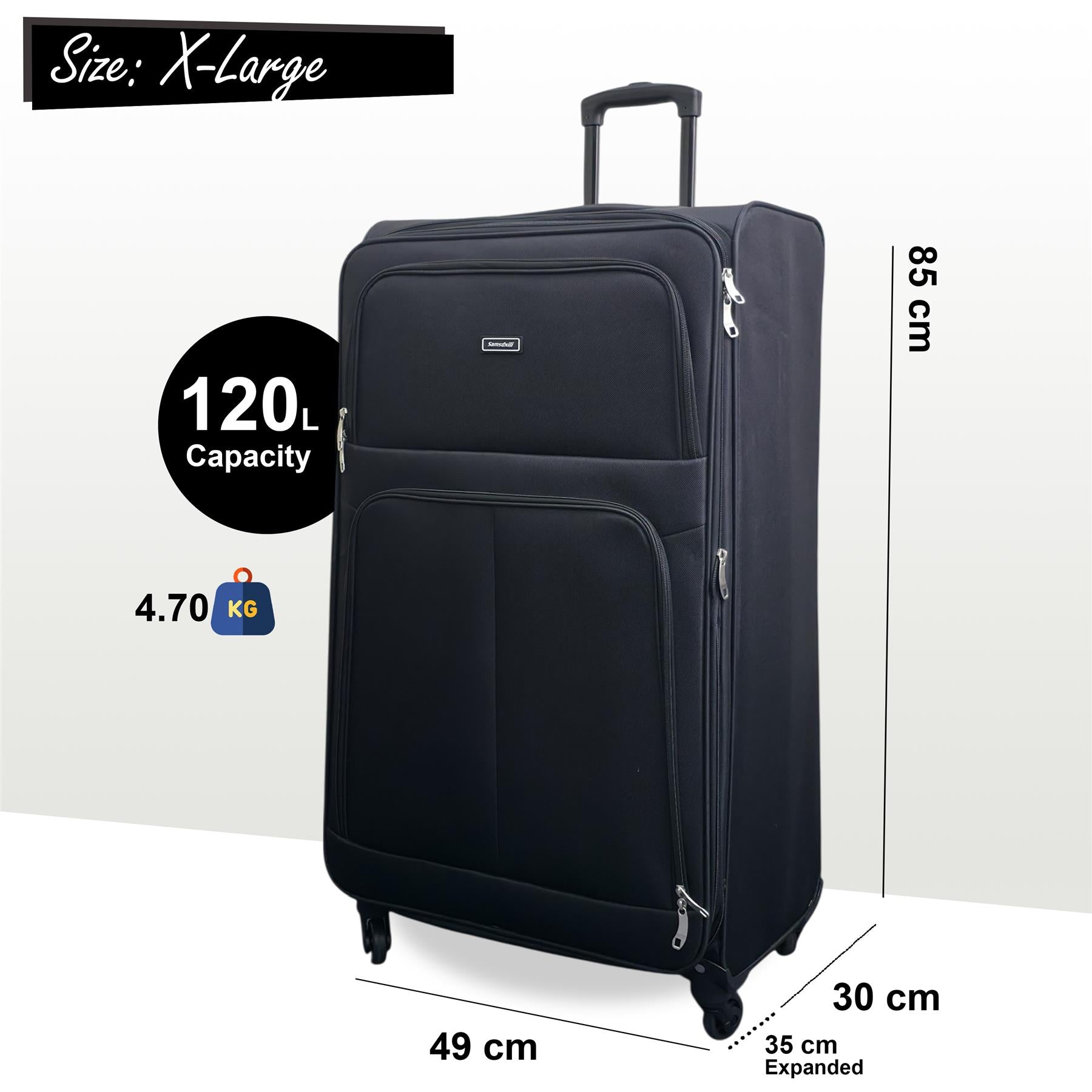 Tahara Medium Soft Shell Suitcase in Black