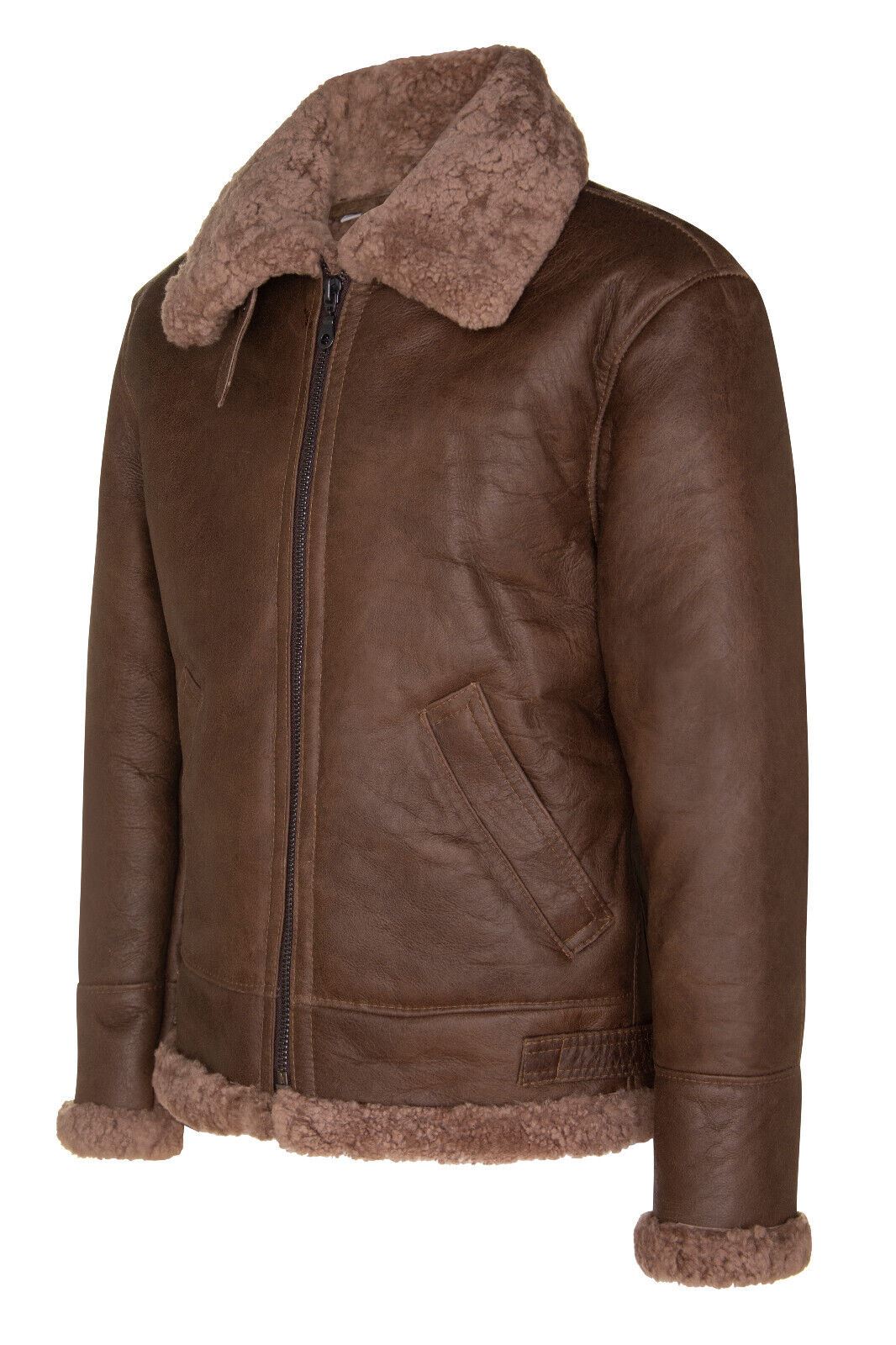 Mens Sheepskin Leather B3 Flying Aviator Aviator Jacket-Hessle