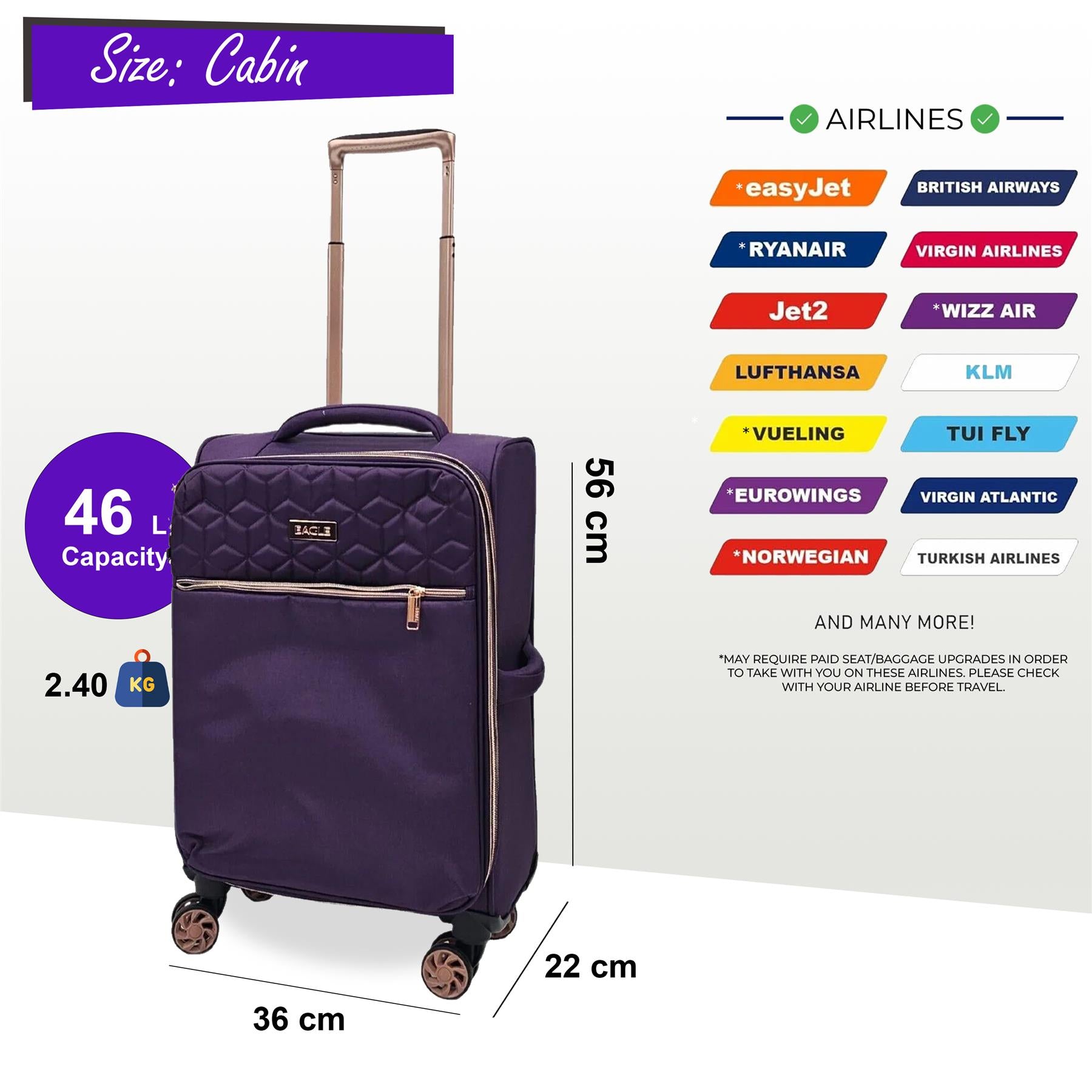 4 Wheel Lightweight Suitcase Luggage Travel Bags Set