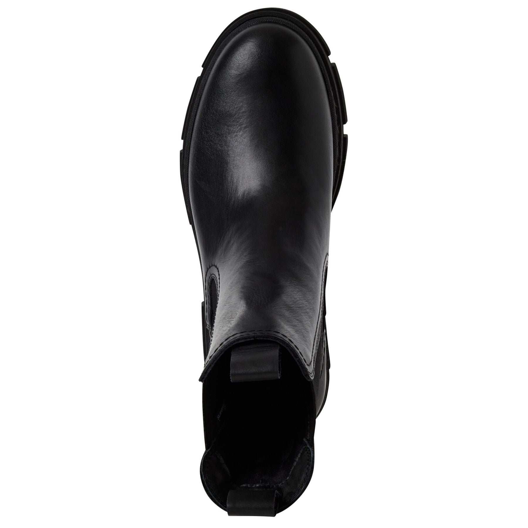 Tamaris Womens Black Leather Classic High Pull-On Chelsea Ankle Boots