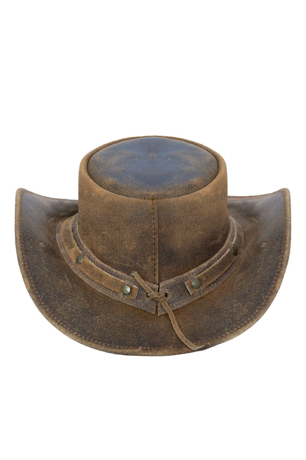 Cowboy Aussie Real Leather Hat Australian Tan Brown Western Outback Bush Hat