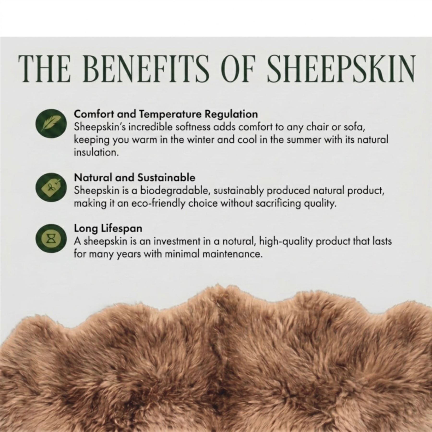 Genuine Sheepskin Natural Silky Soft Fluffy Real Wool Rug