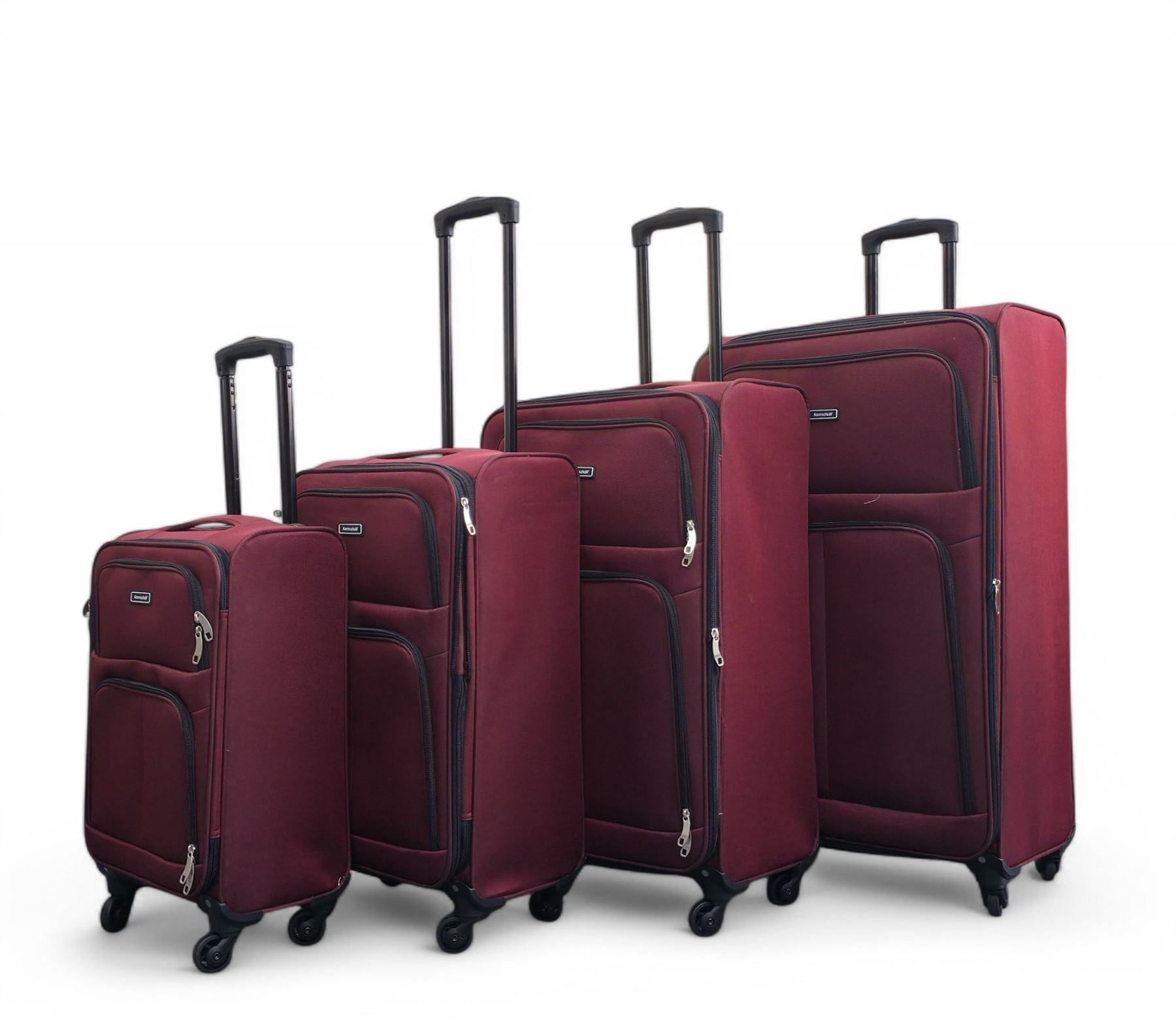 Tahara Set of 4 Soft Shell Suitcase in Wine