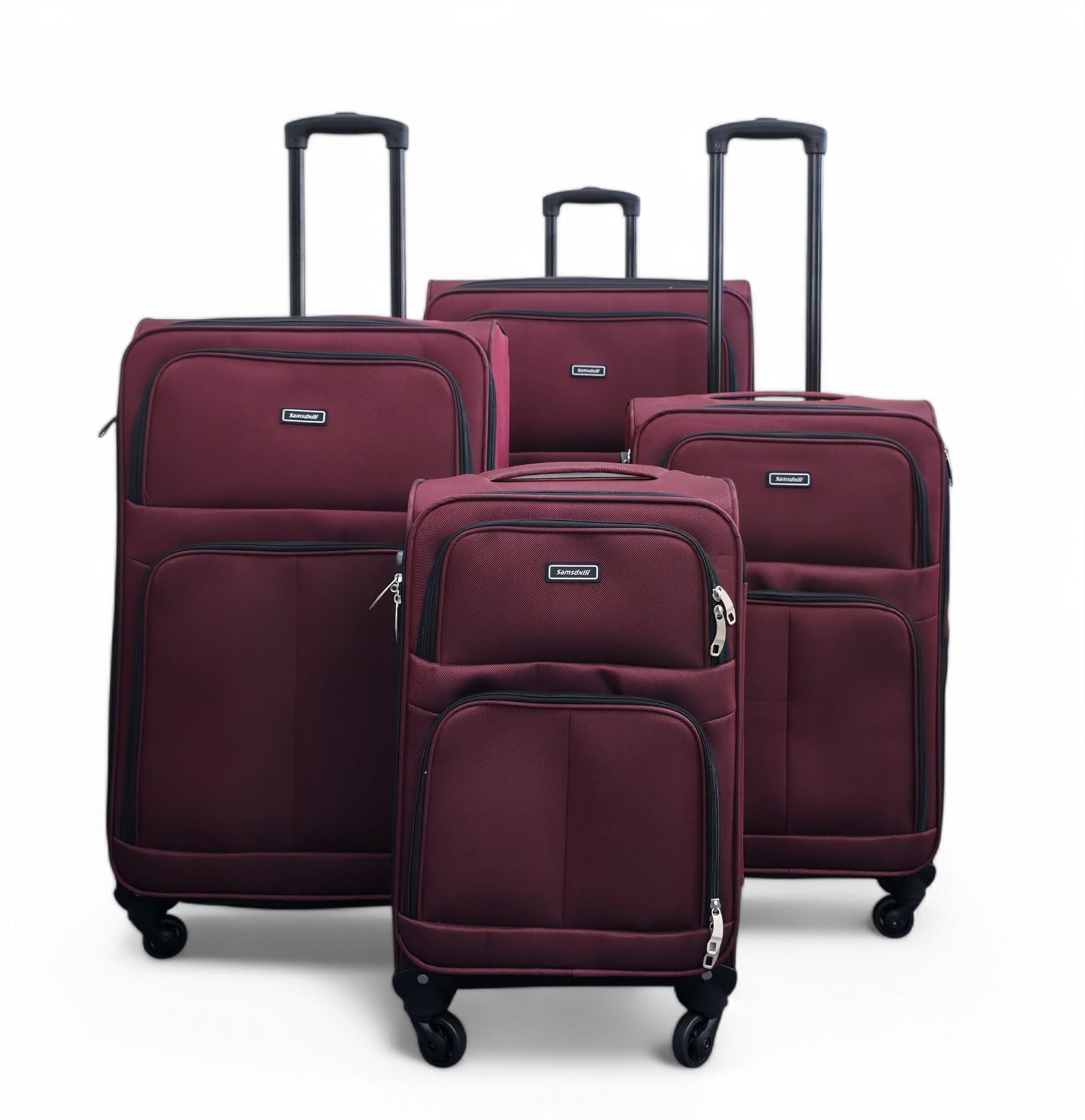 Tahara Set of 4 Soft Shell Suitcase in Wine