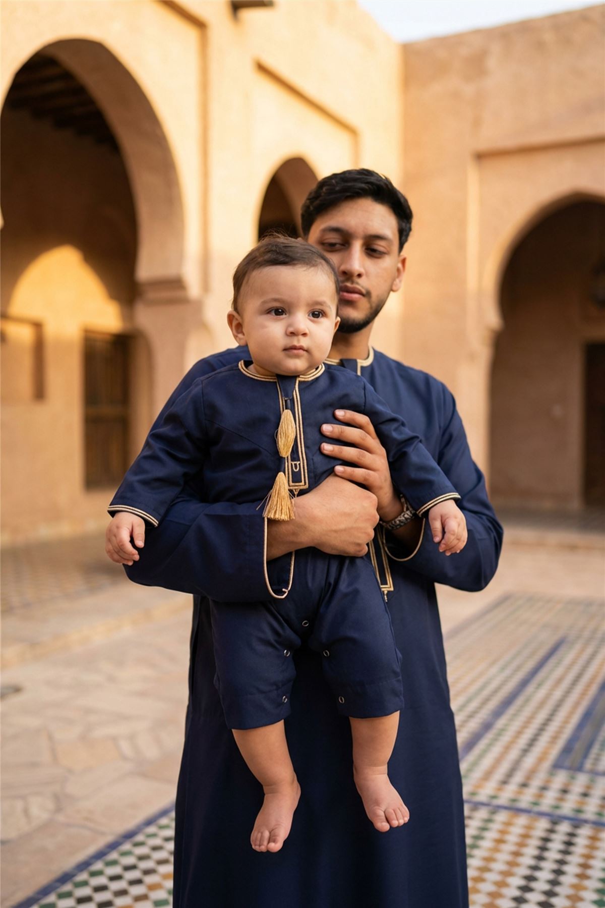 Baby Boys Ramadan Moroccan Thobe Robe Emirati Eid Jubba- B-TT003