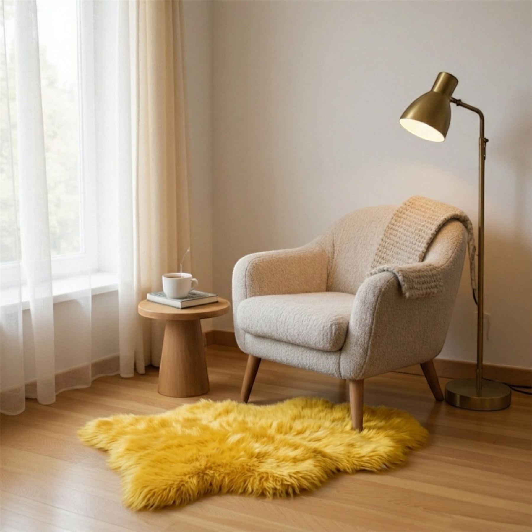 Genuine Sheepskin Natural Silky Soft Fluffy Real Wool Rug