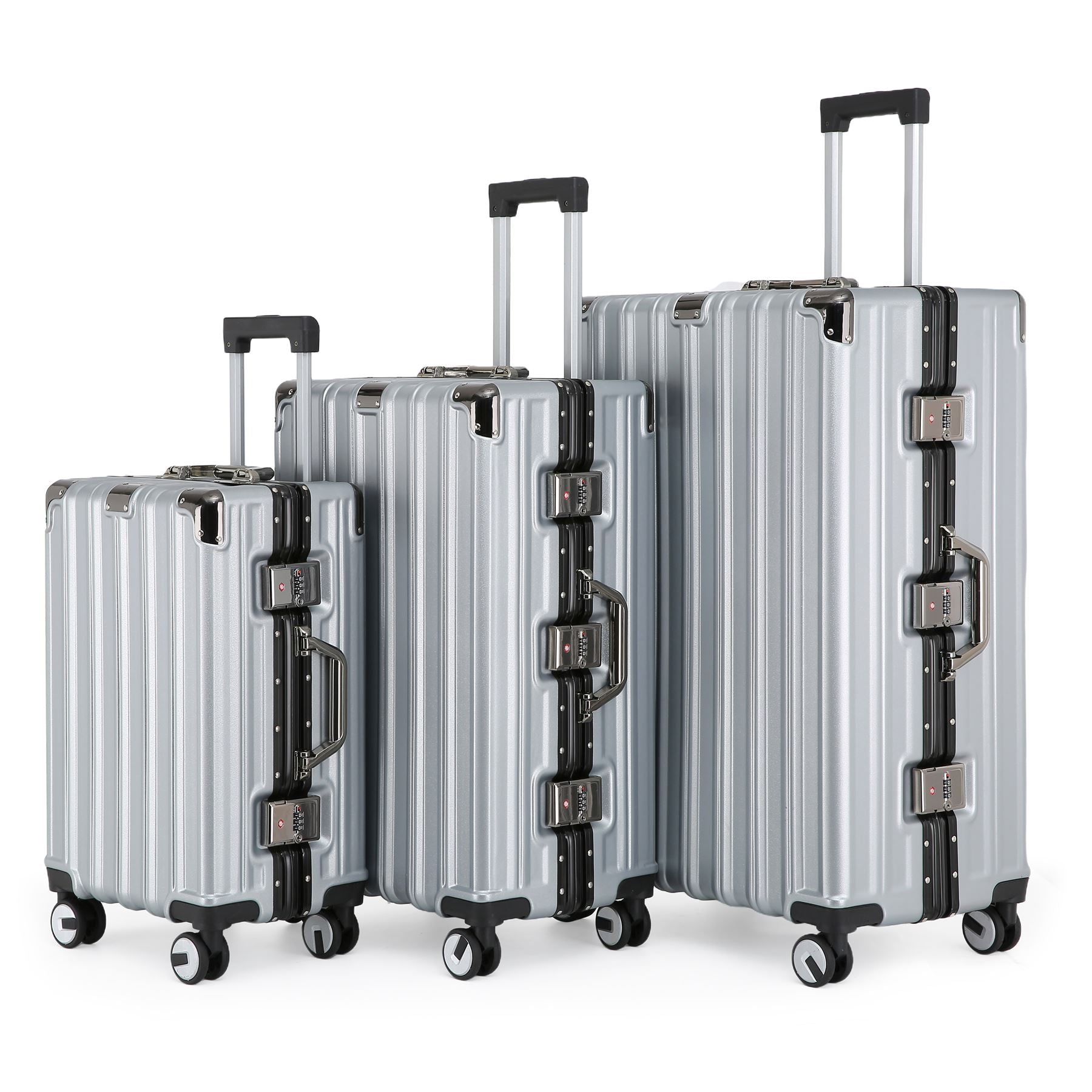 Airdrie Set of 3 Hard Shell Suitcase in Silver