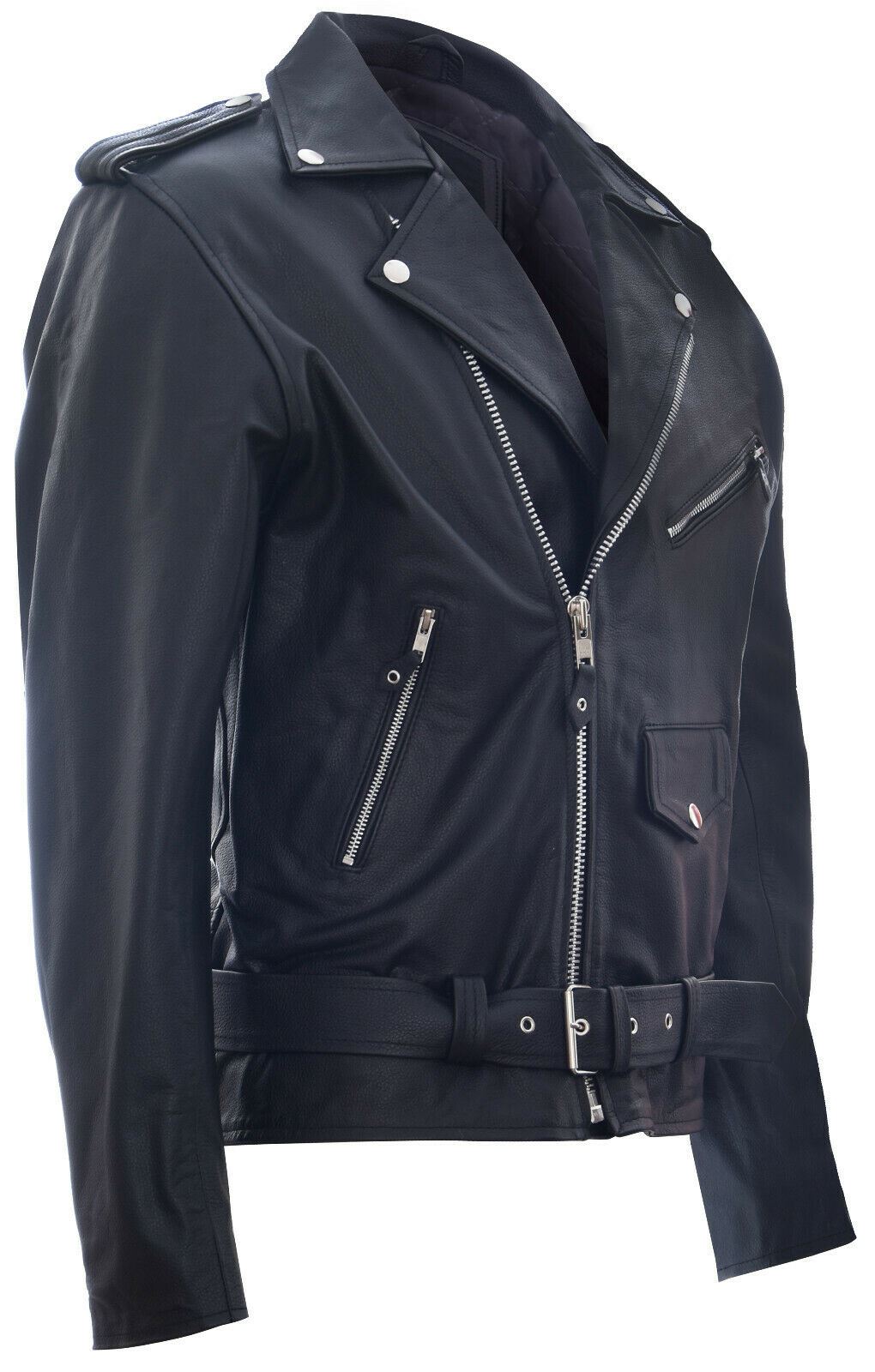 Mens Cow-Hide Brando Biker Jacket -Sandy