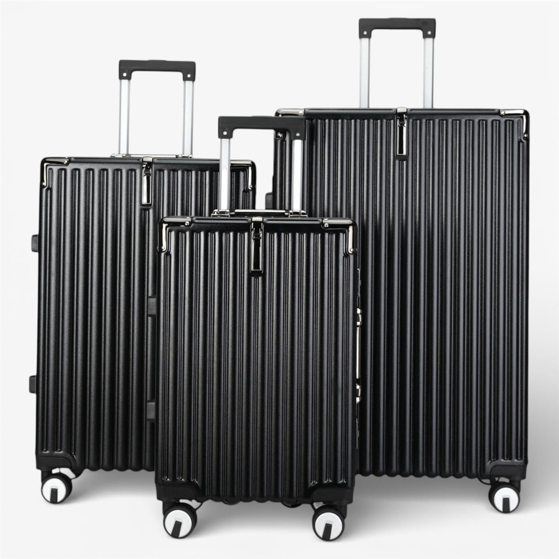 Airdrie Set of 3 Hard Shell Suitcase in Black