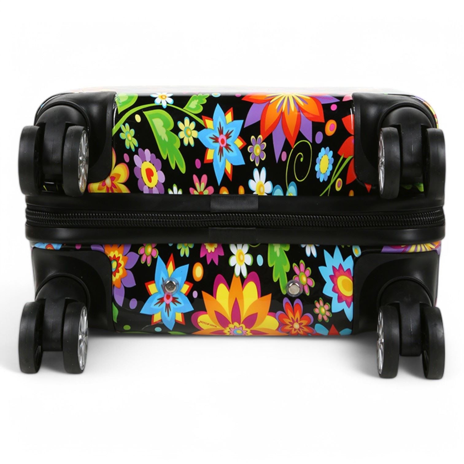 Ballina Set of 3 Hard Shell Suitcase in Black Flower