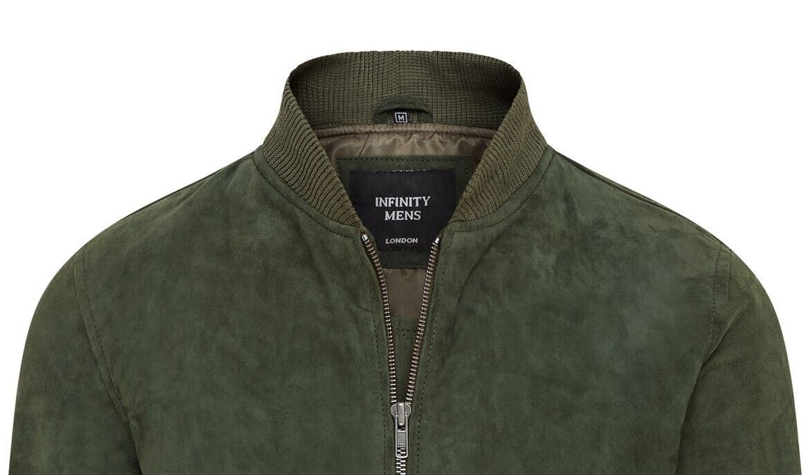 Mens Soft Goat Suede MA-1 Varsity Bomber Jacket - Uxbridge