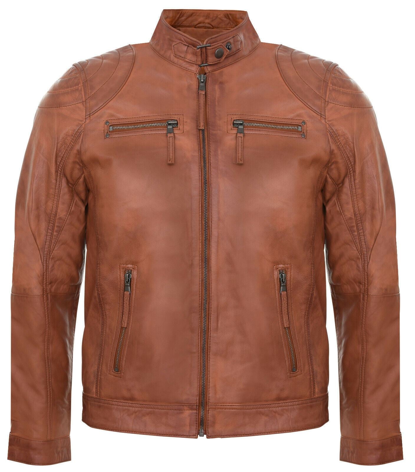Mens Versatile Moto Leather Biker Jacket-Stapleford