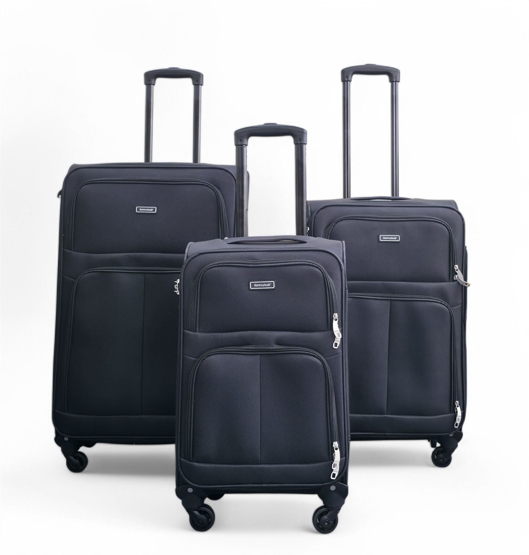 Tahara Set of 3 Soft Shell Suitcase in Black