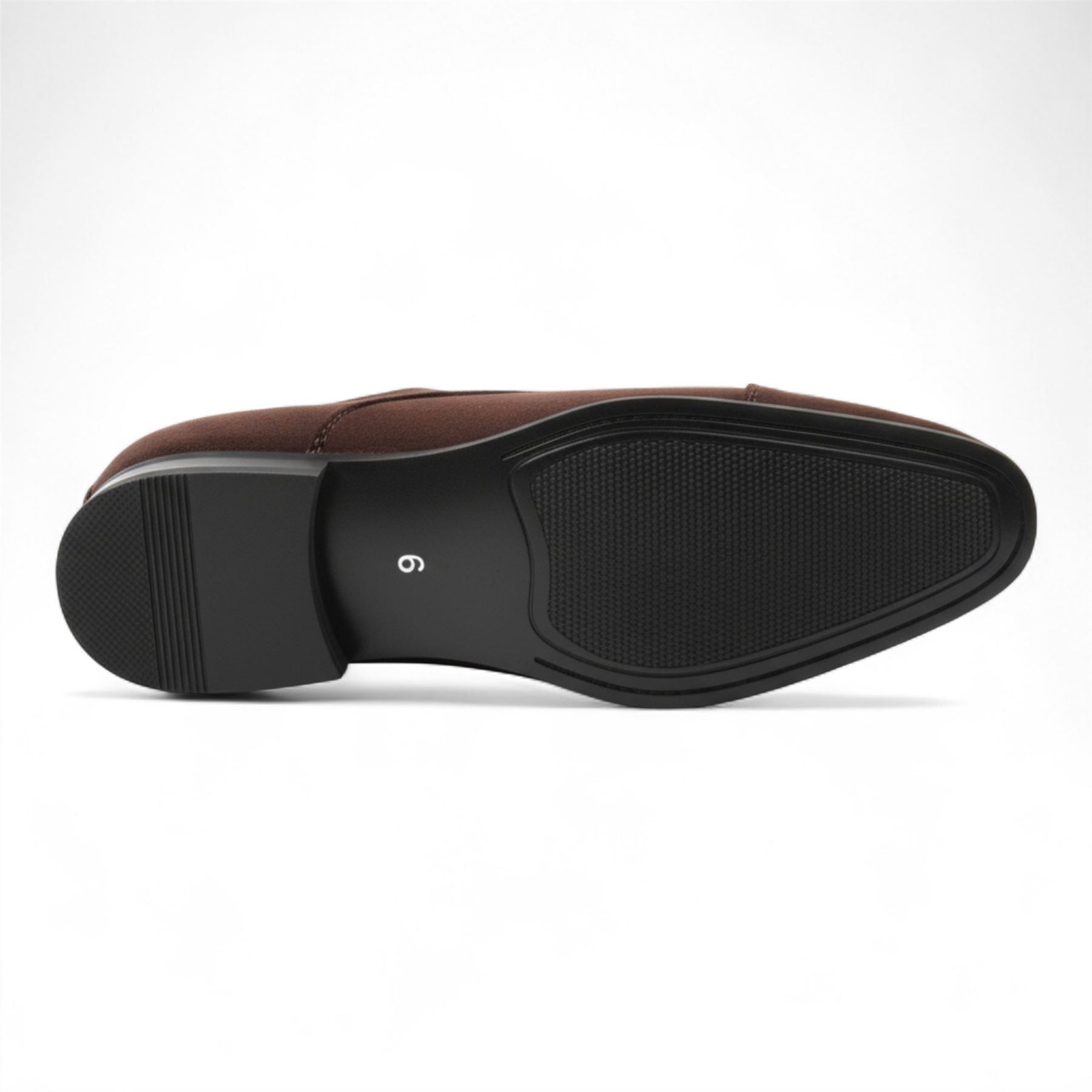 Men’s Brown Faux Suede Leather Lace-Up Derby Oxford Shoes