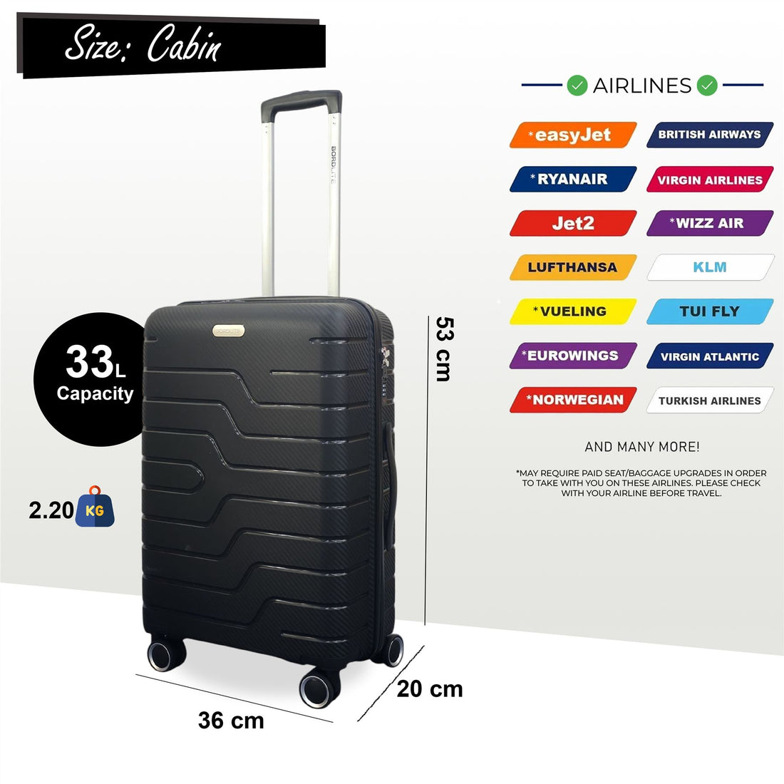 Kariya Cabin Hard Shell Suitcase in Black