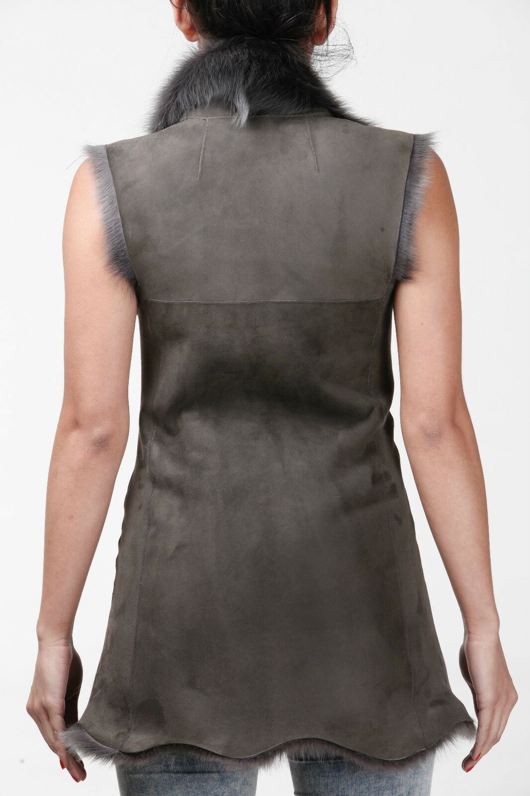 Womens Warmer Toscana Sheepskin Long Gilet-Seaford