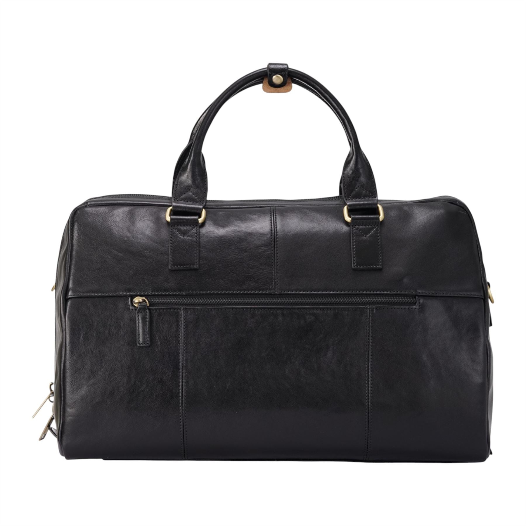 Vintage Genuine Leather Black Holdall Duffle Gym Travel Bag - Atlas