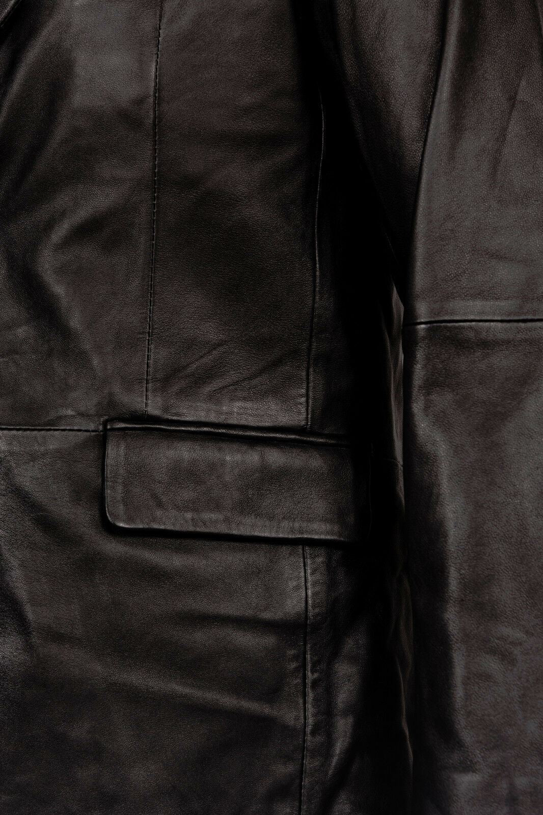 Mens Leather 2 Button Blazer Jacket-Dunwich