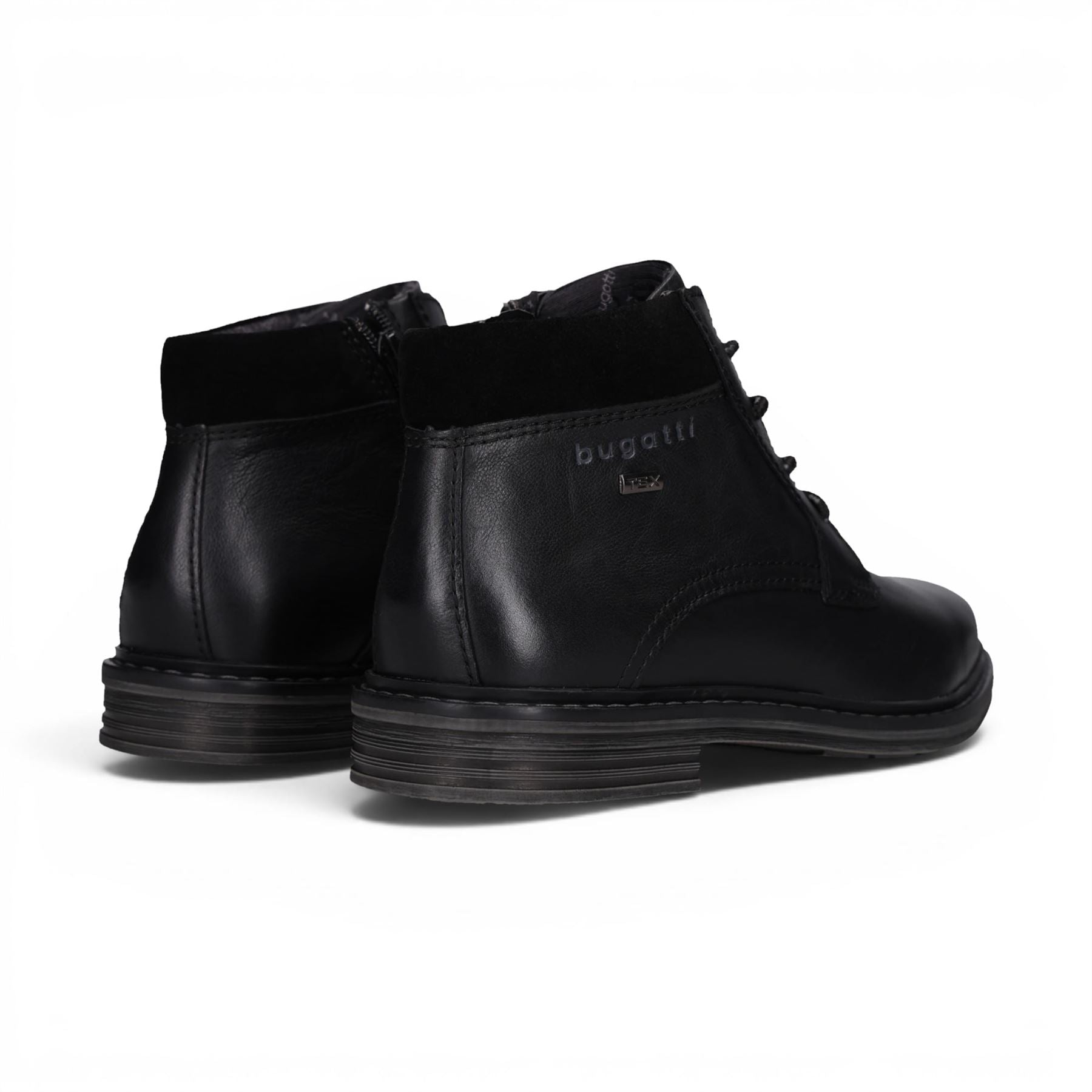 Bugatti Mens Black Leather Lace-up Chukka Ankle Boots - Rigalo Evo