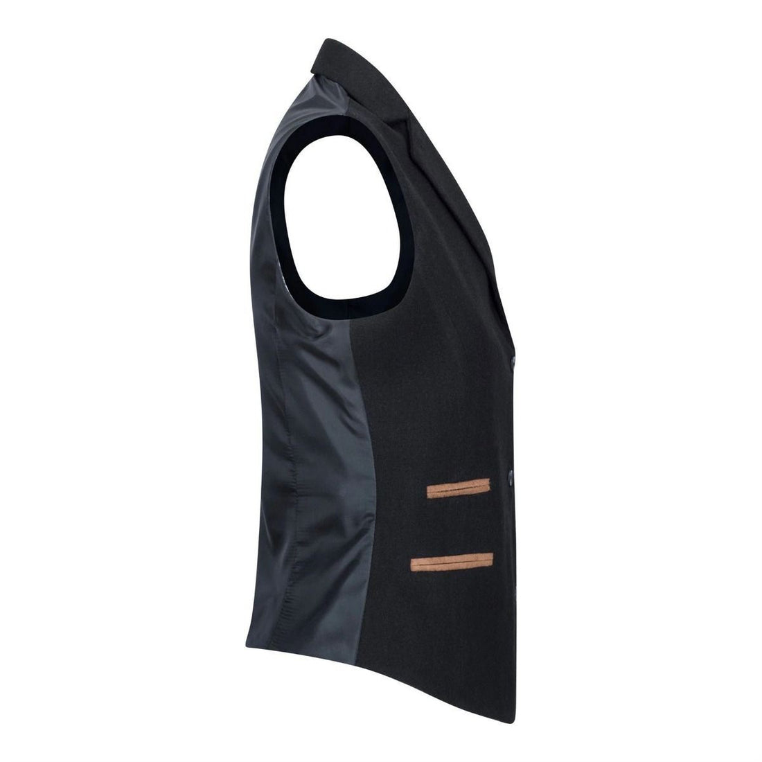 Womens 1920s Black Wool Classic Retro Vintage Waistcoat