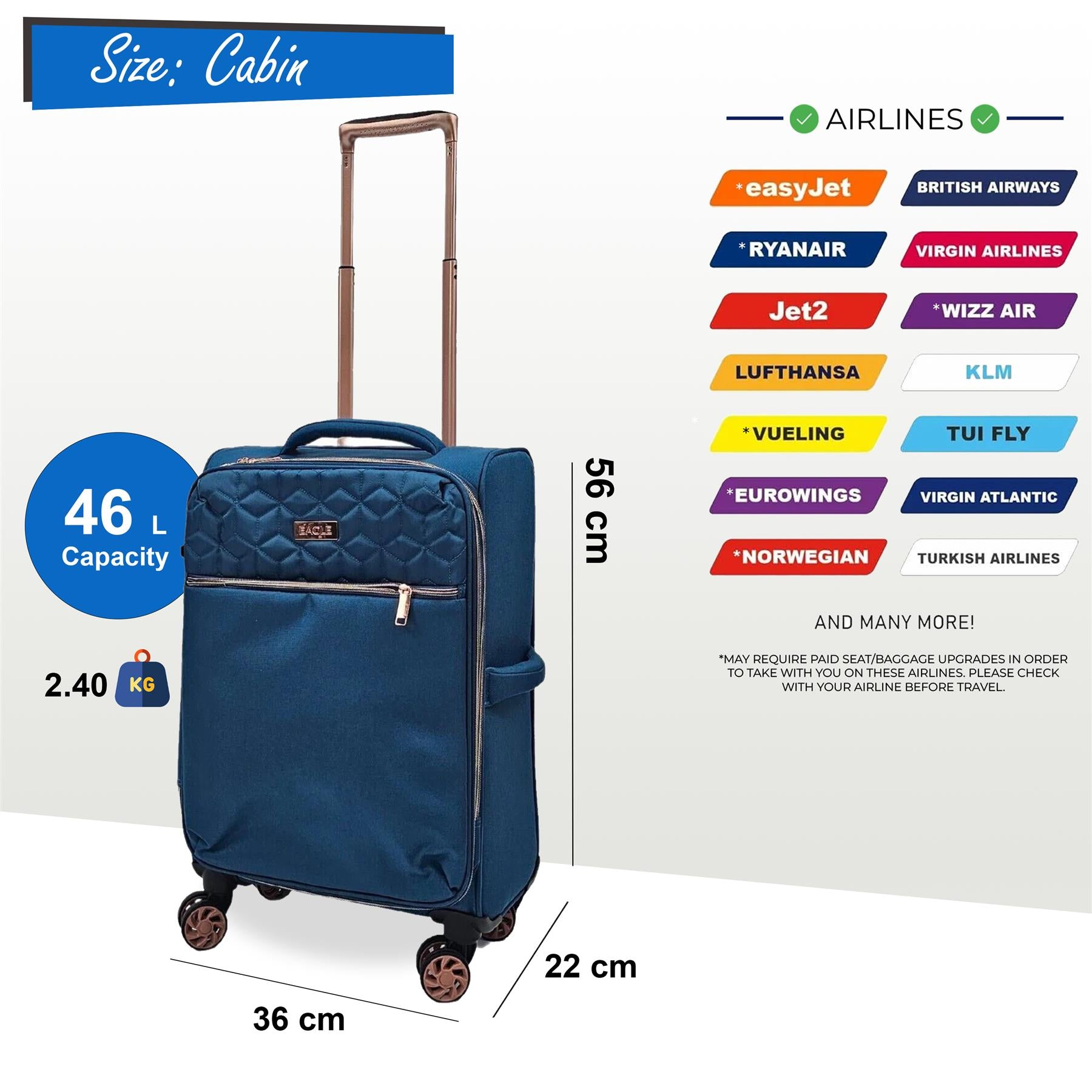 4 Wheel Lightweight Suitcase Luggage Travel Bags Set