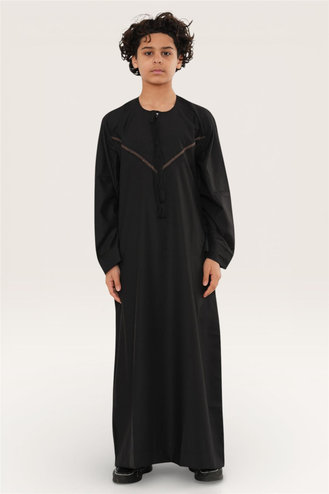 Kids Boys Moroccan Embroidered Djellaba Islamic Jubba Robe Tassel Ramadan Thobe