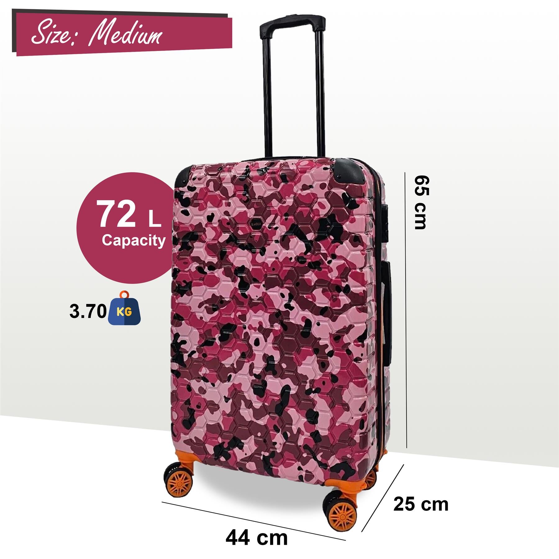 Hardshell Camo Robust ABS Suitcase Set