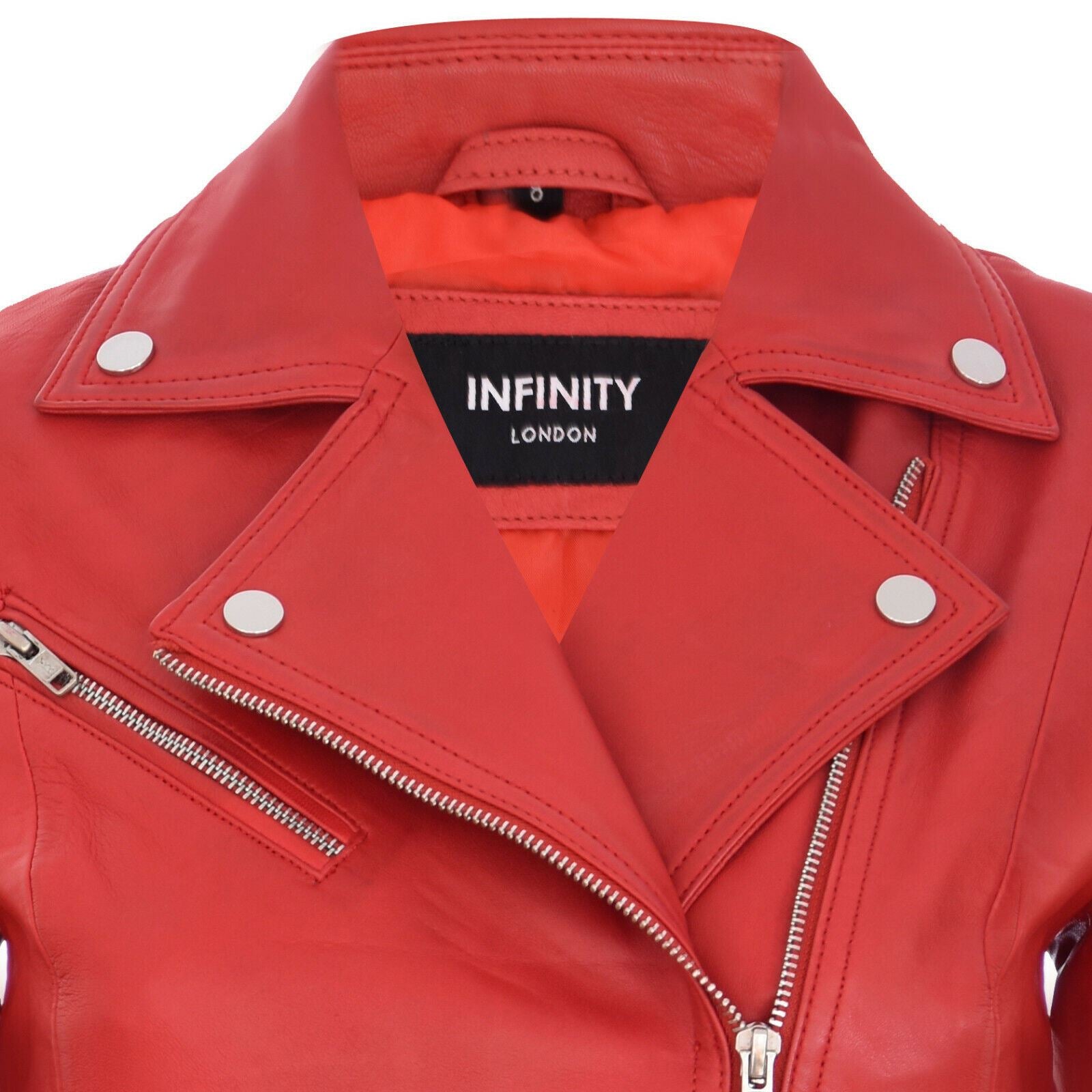 Womens Smart Leather Biker Jacket-Matlock