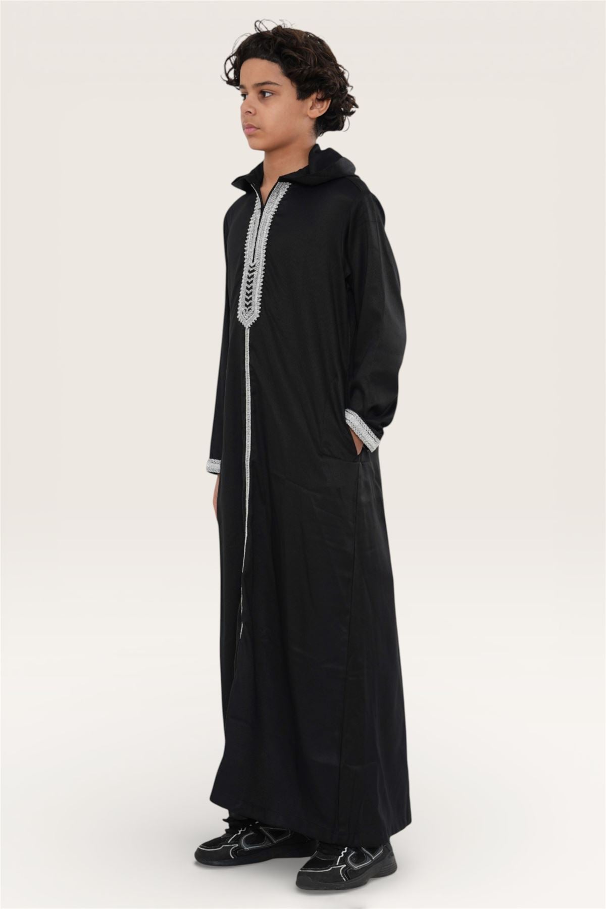 Kids Boys Eid Hooded Moroccan Thobe Robe Djellaba Ramadan Jubba- K-HM3
