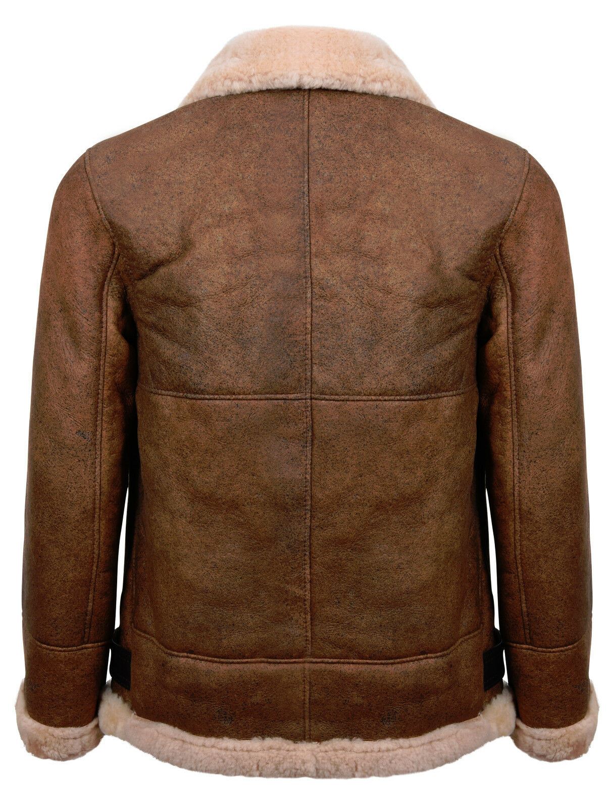 Mens Vintage Brown Sheepskin Flying Jacket- Huntingdon