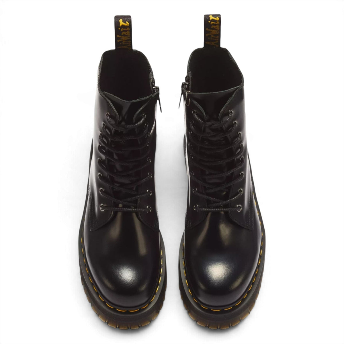 Dr Martens Jadon Black Smooth Leather Platform Boots - 15265001