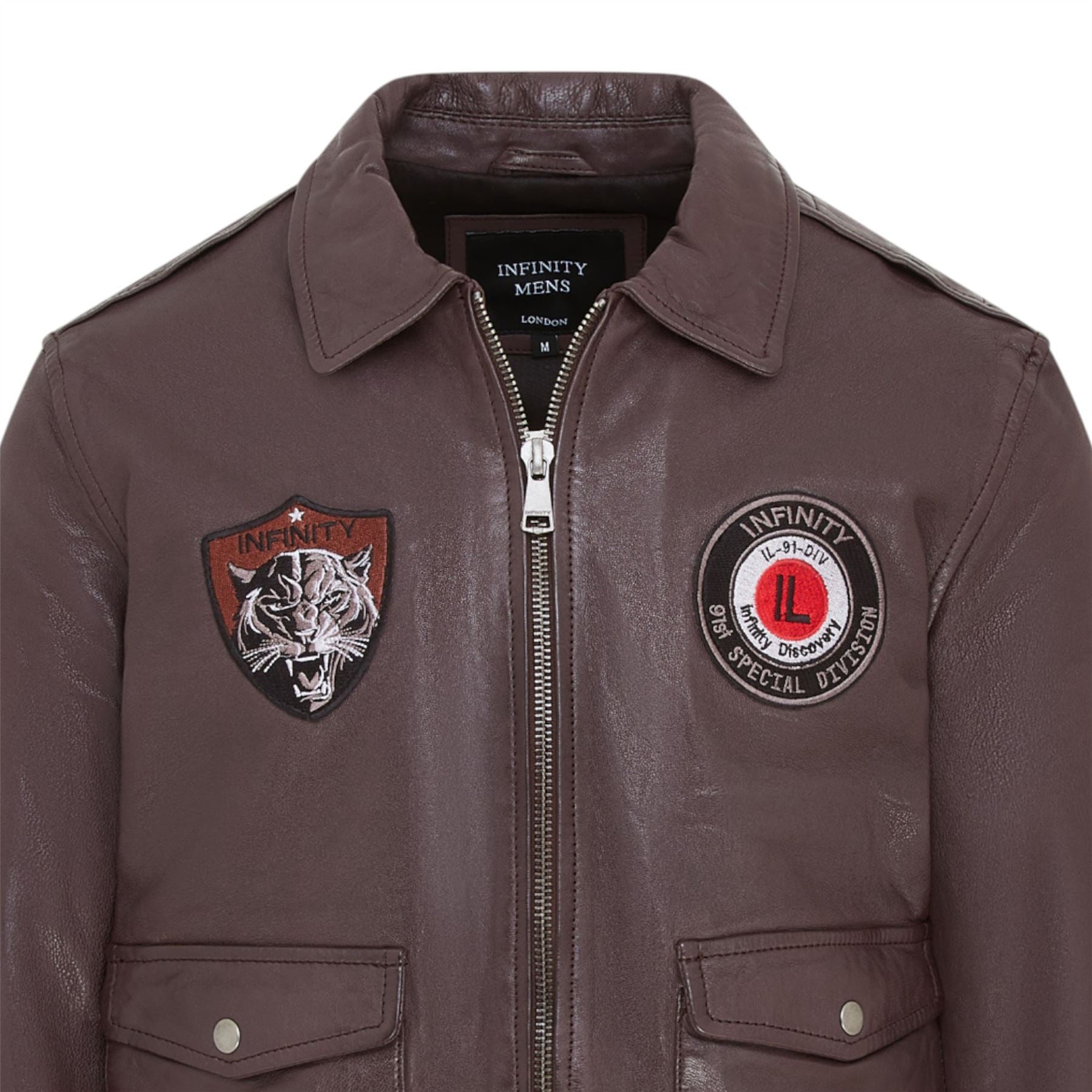 Men’s Leather Bomber G-1 Aviator Collar Jacket - Maverick