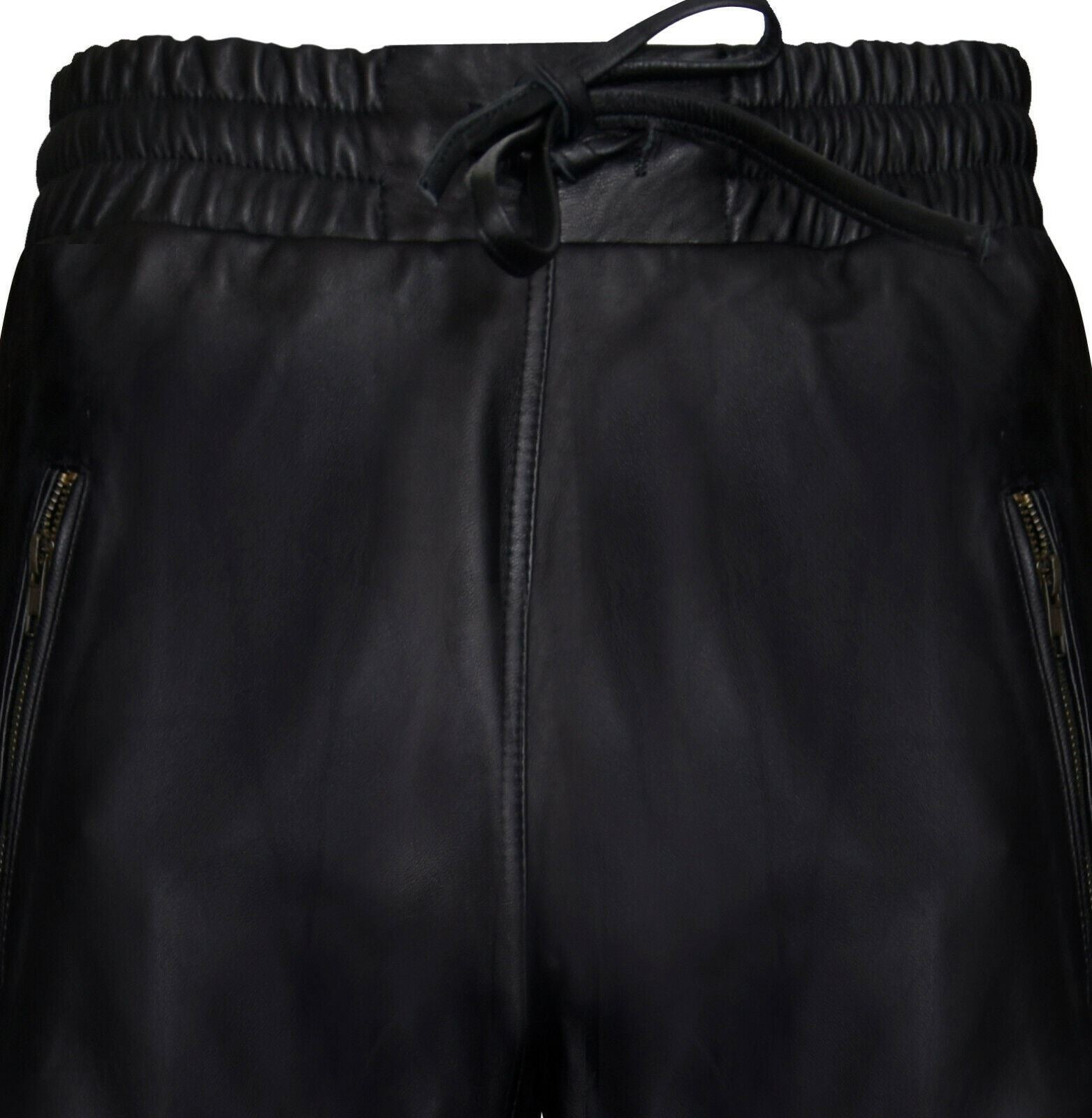 Mens Comfort Leather Jogging Bottoms-Halifax