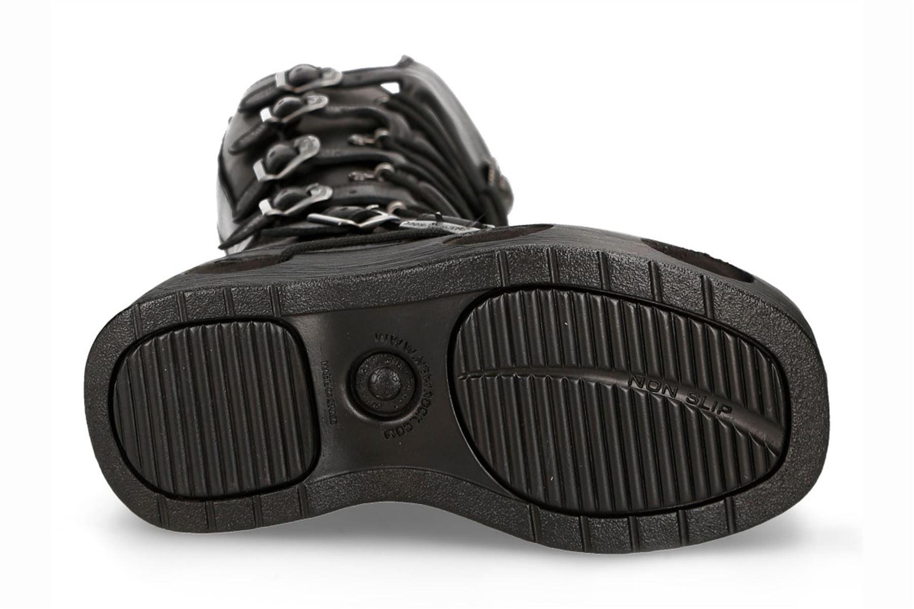 New Rock M-272-S2 Neptuno Metallic Knee High Black Leather Gothic Boots