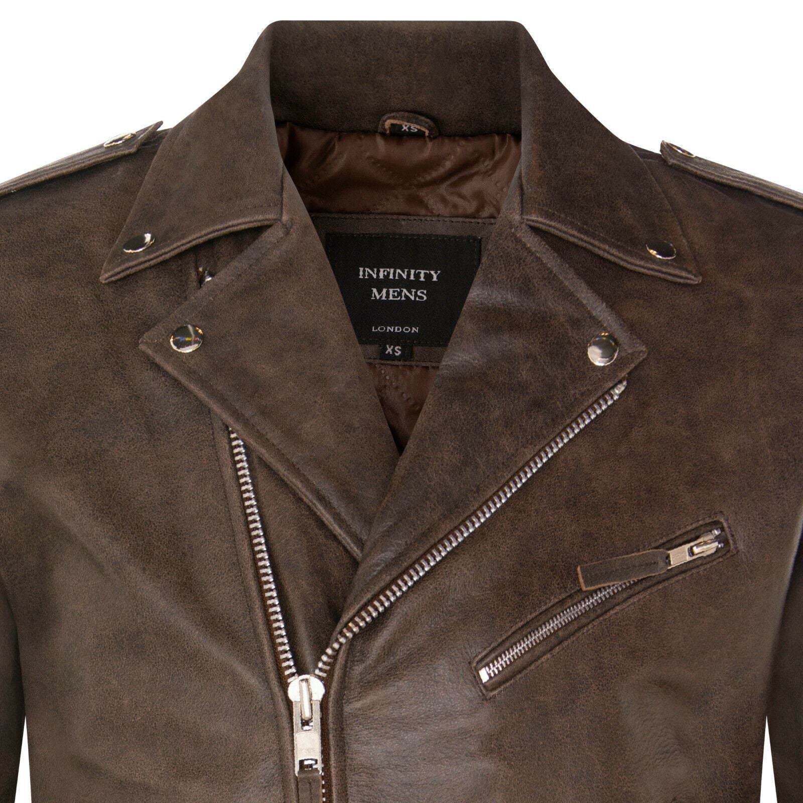 Mens Cow-Hide Brando Biker Jacket -Sandy