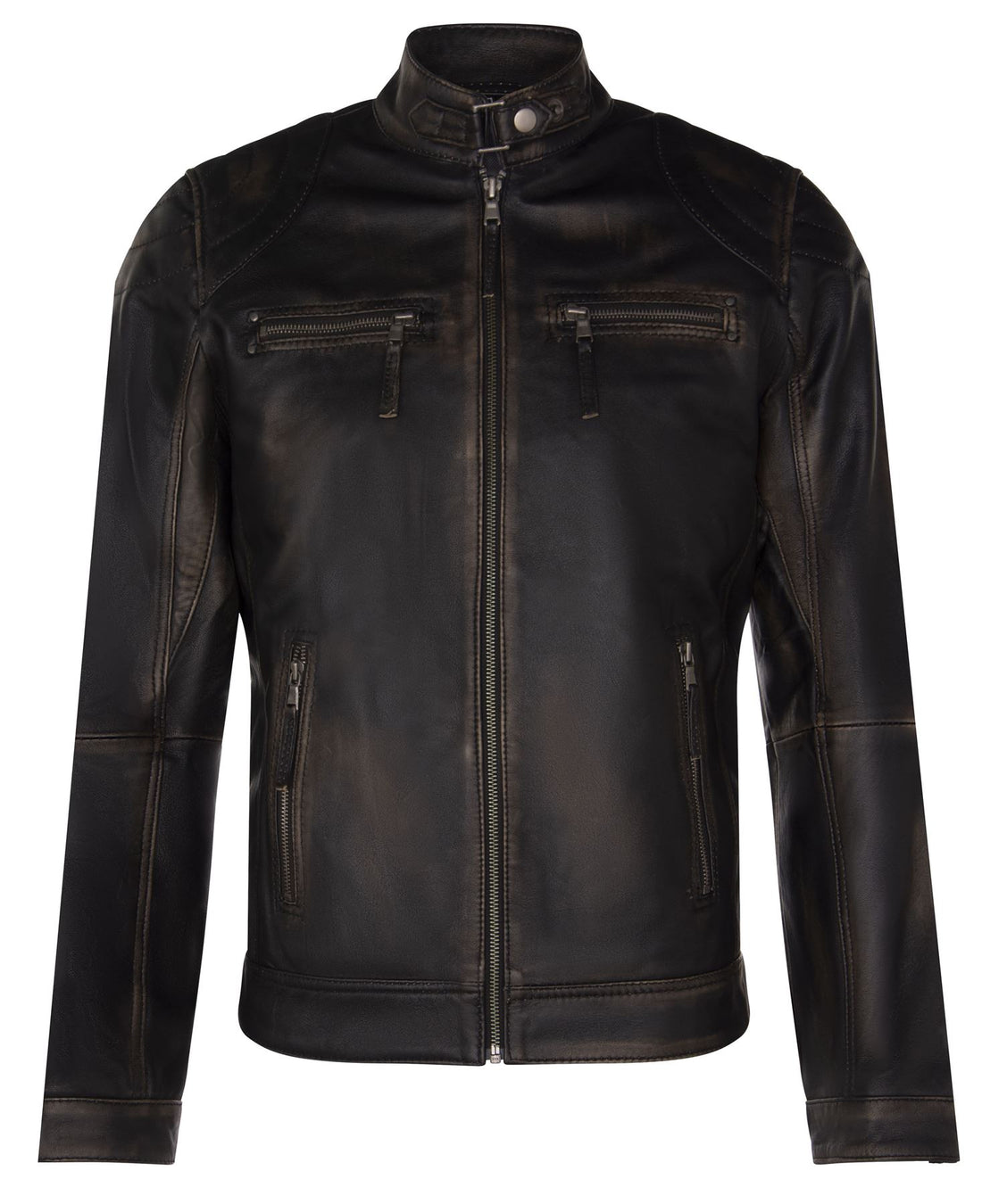 Mens Versatile Moto Leather Biker Jacket-Stapleford