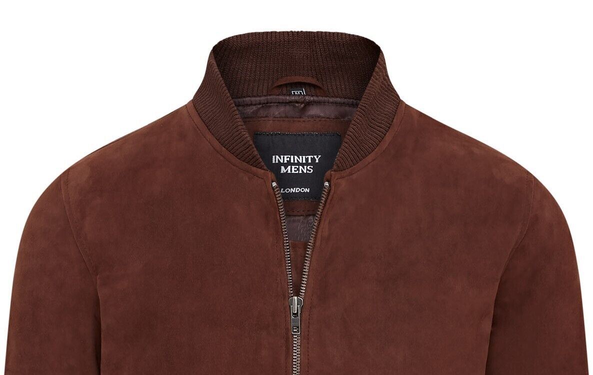 Mens Soft Goat Suede MA-1 Varsity Bomber Jacket - Uxbridge