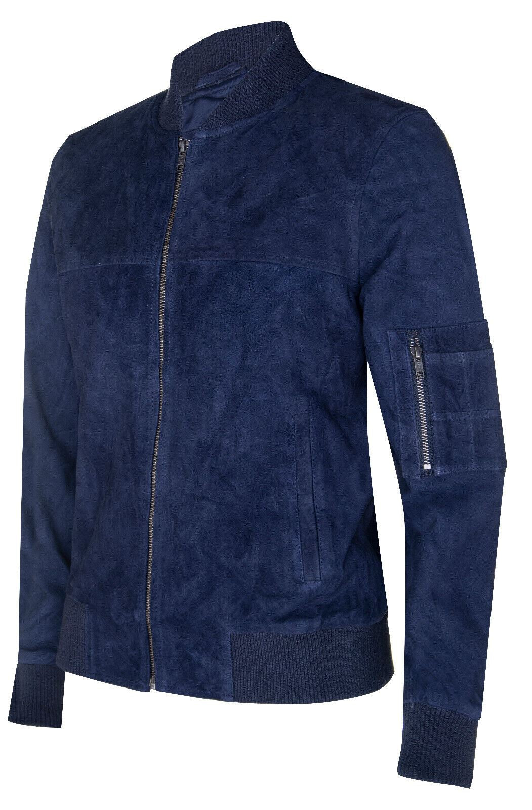 Mens Suede MA-1 Bomber Jacket-Cosham