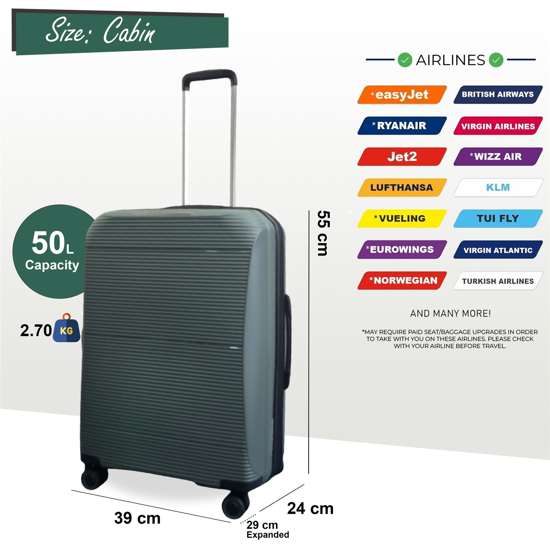 Abiko Cabin Hard Shell Suitcase in Olive