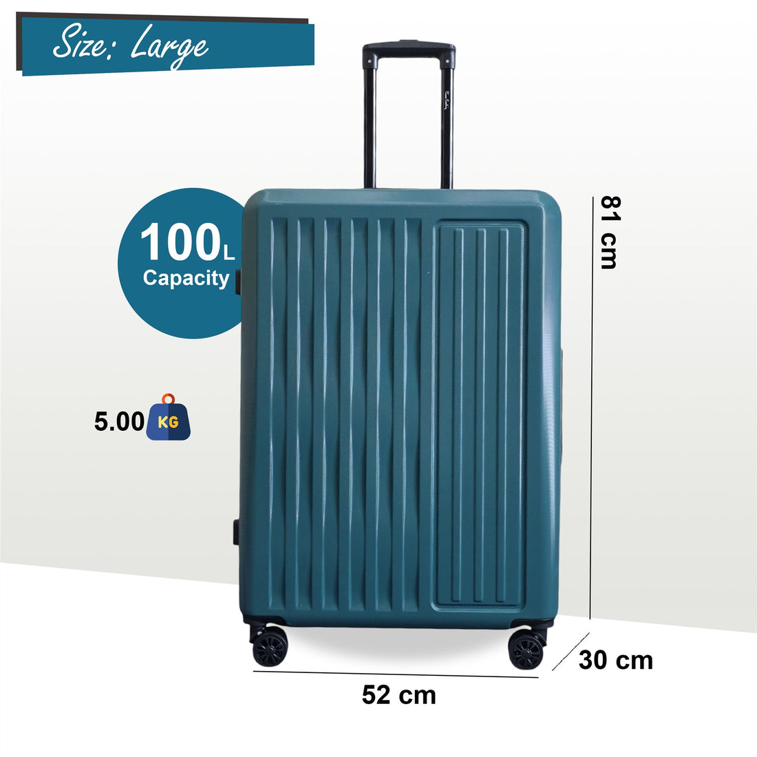 Cullman Large Hard Shell Suitcase in Green