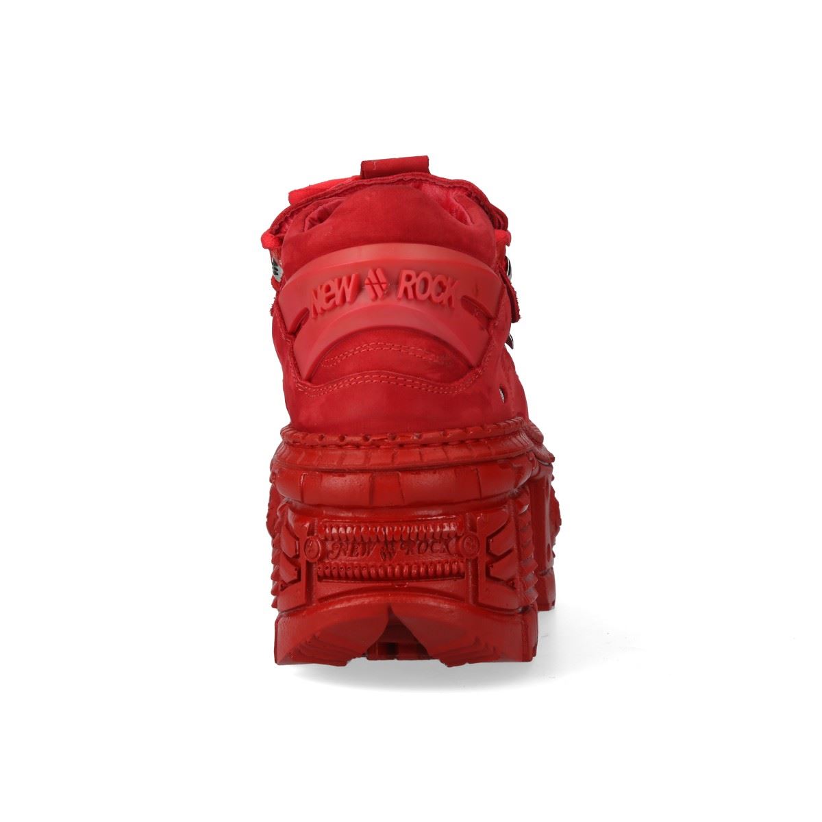 New Rock M-106WALL-C13 Metallic Red Leather Gothic Ankle Boots