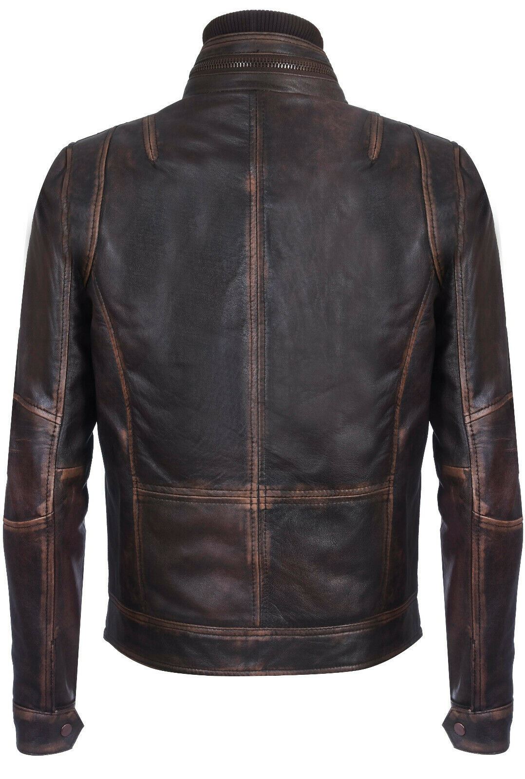 Mens Classic Leather Biker Jacket-Shildon