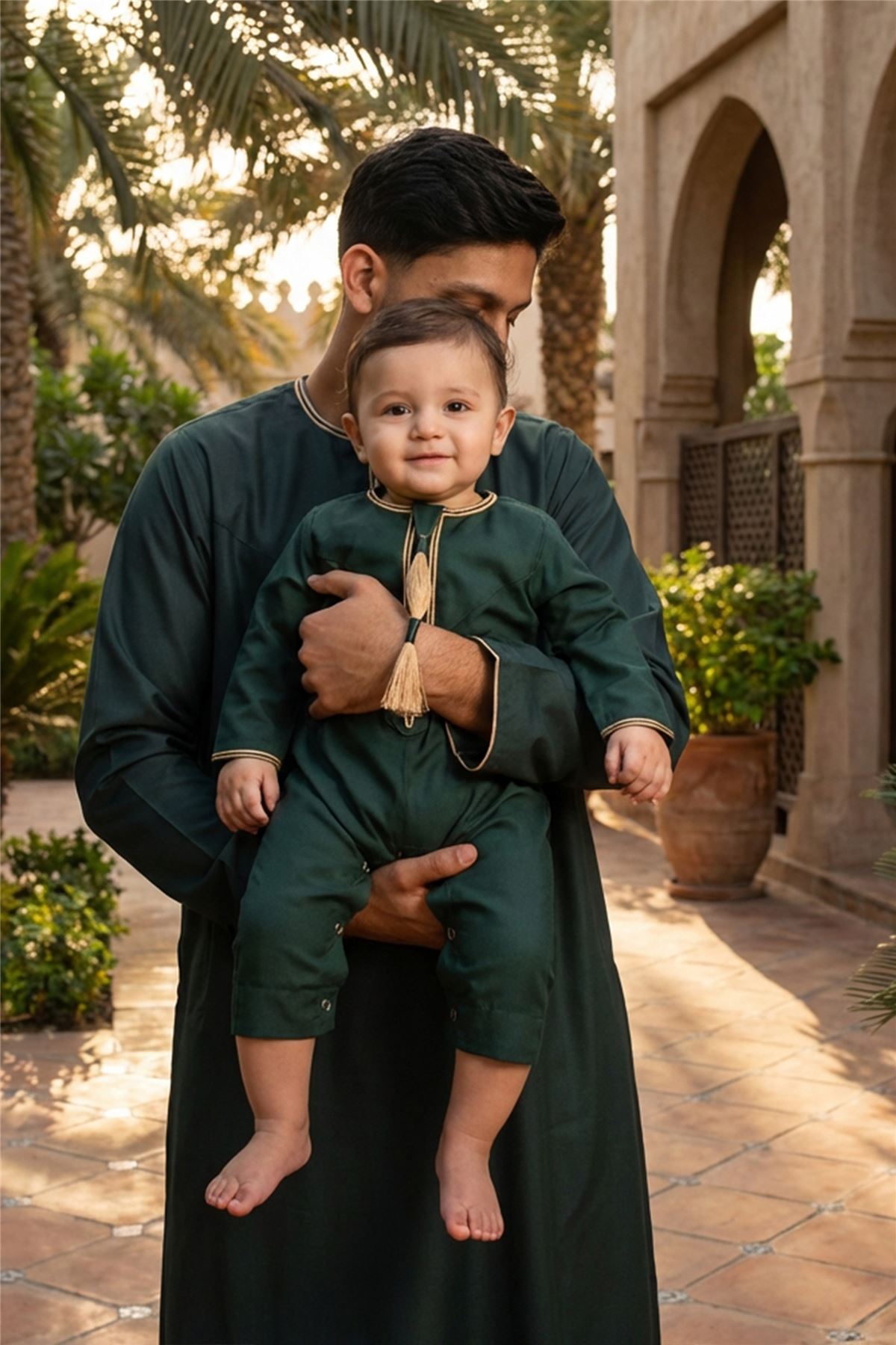 Baby Boys Ramadan Moroccan Thobe Robe Emirati Eid Jubba- B-TT003