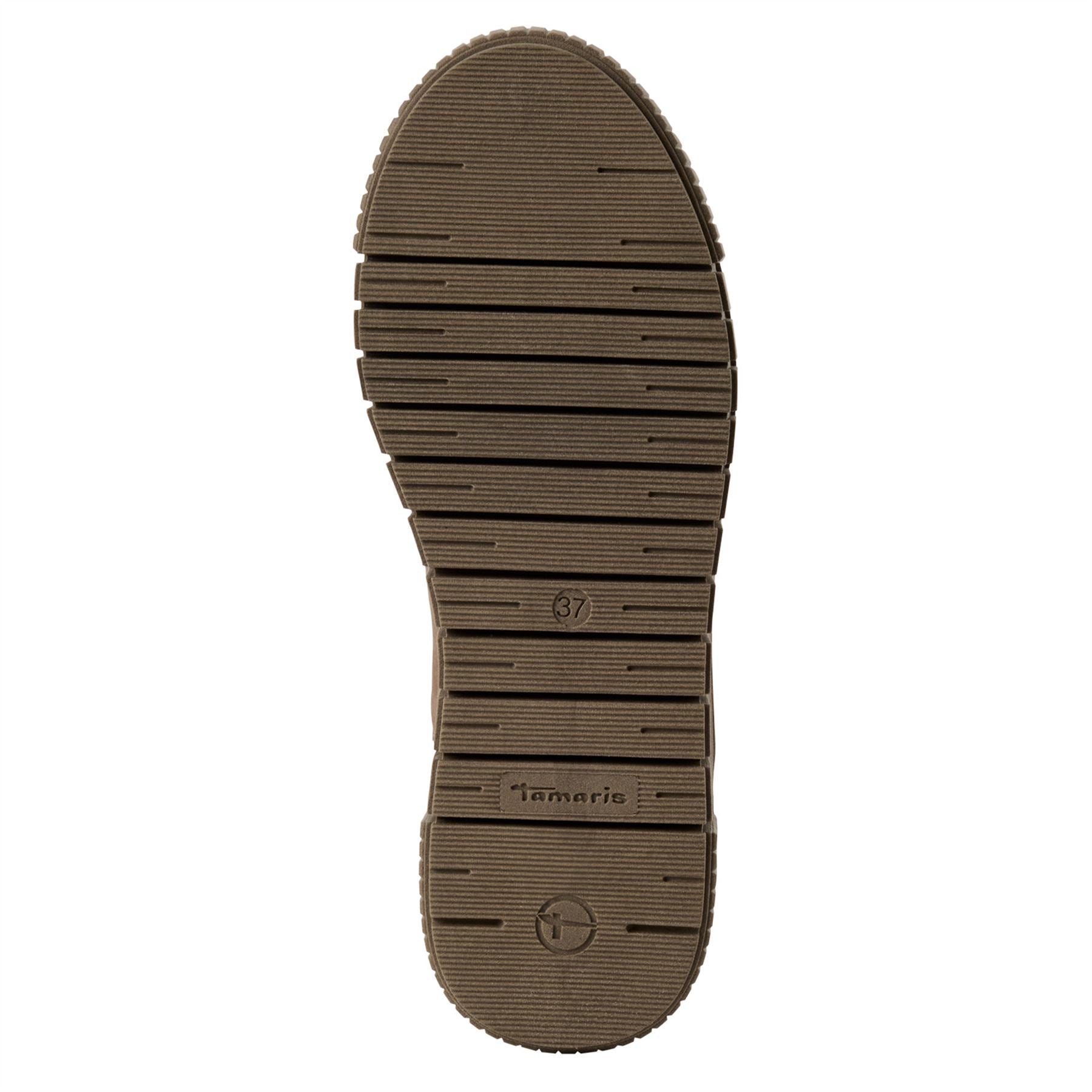 Tamaris Womens Taupe Brown Leather Chelsea Ankle Boots