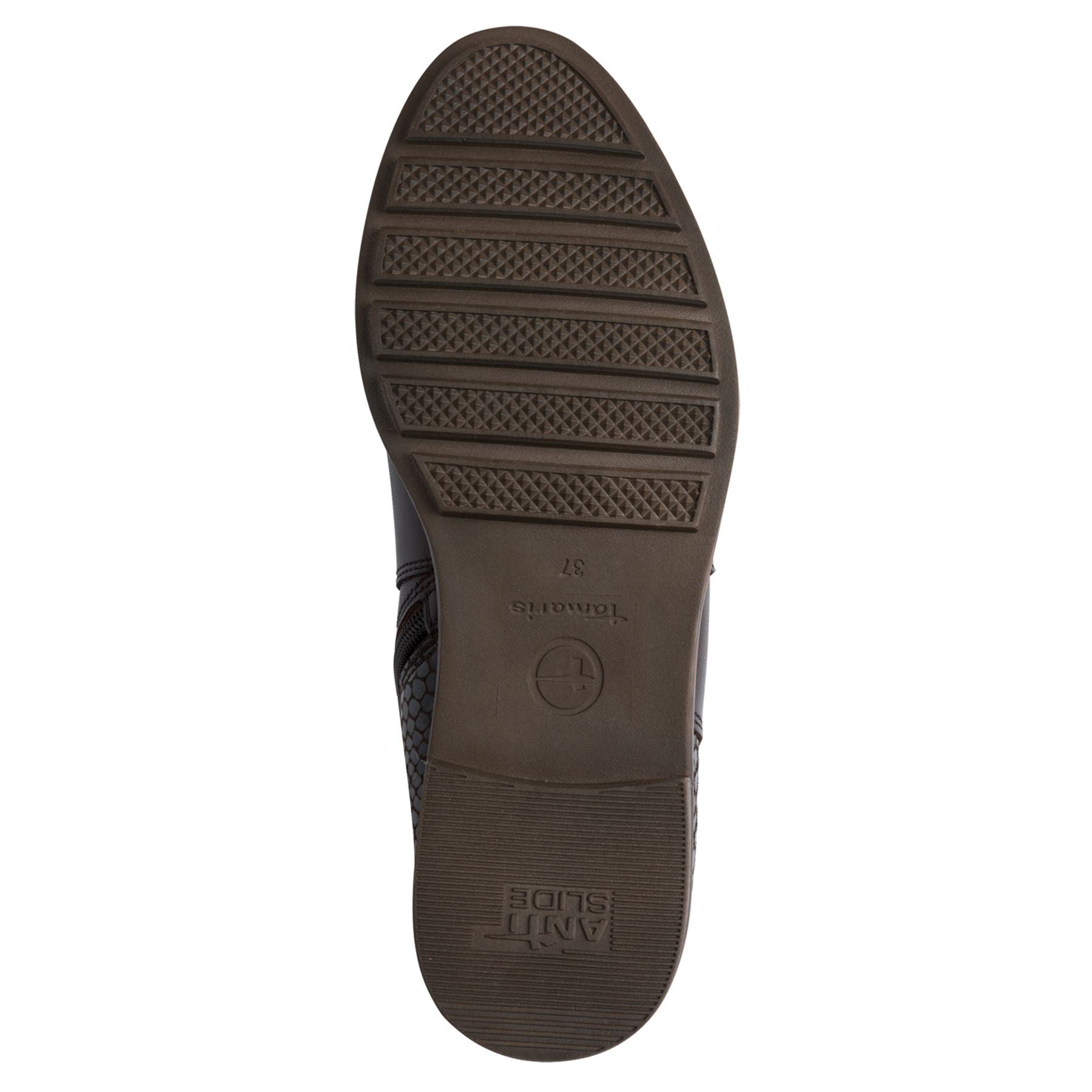 Tamaris Womens Mocca Brown Leather Buckled Zip Biker Ankle Boots