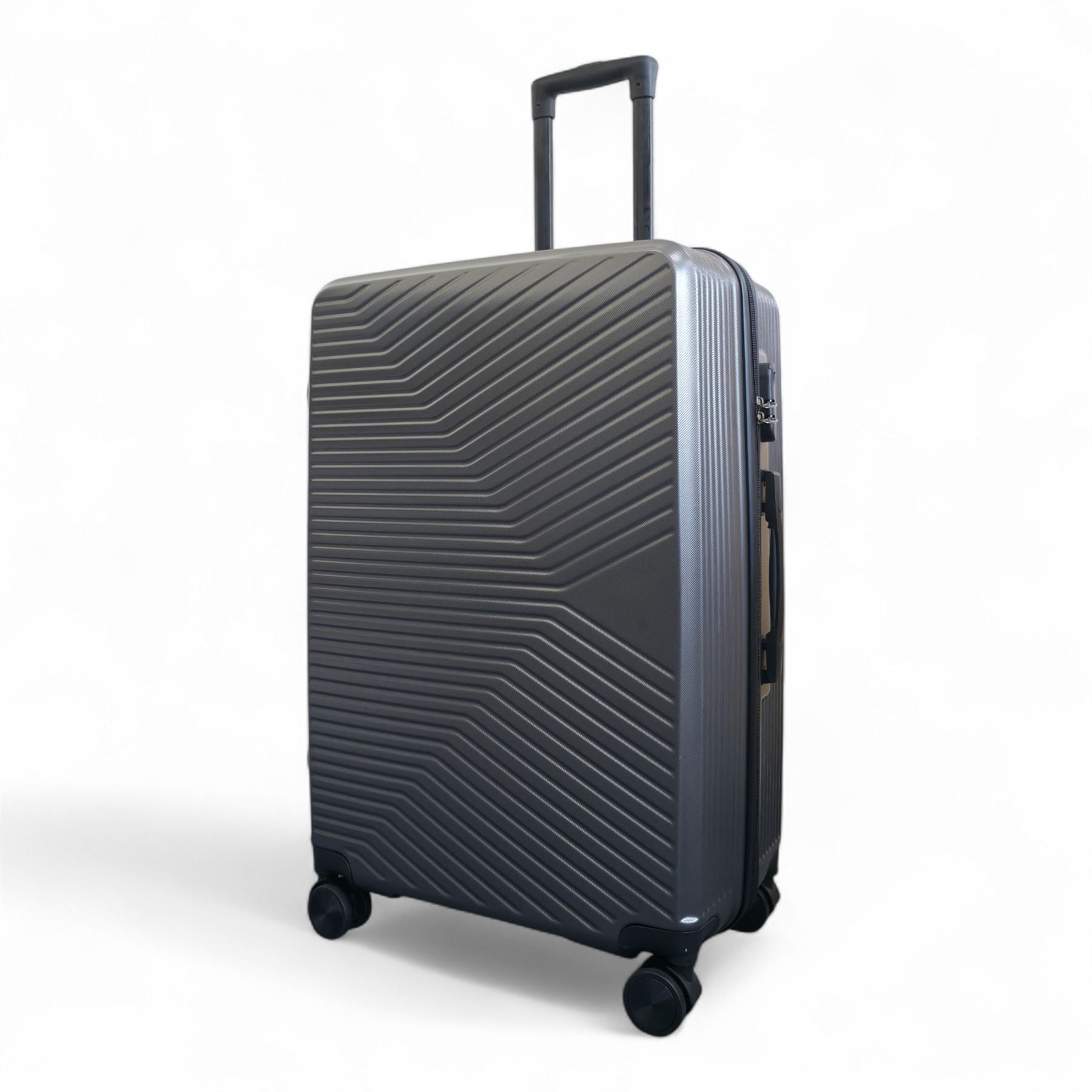 Junee Large Hard Shell Suitcase in Charcoal Grey