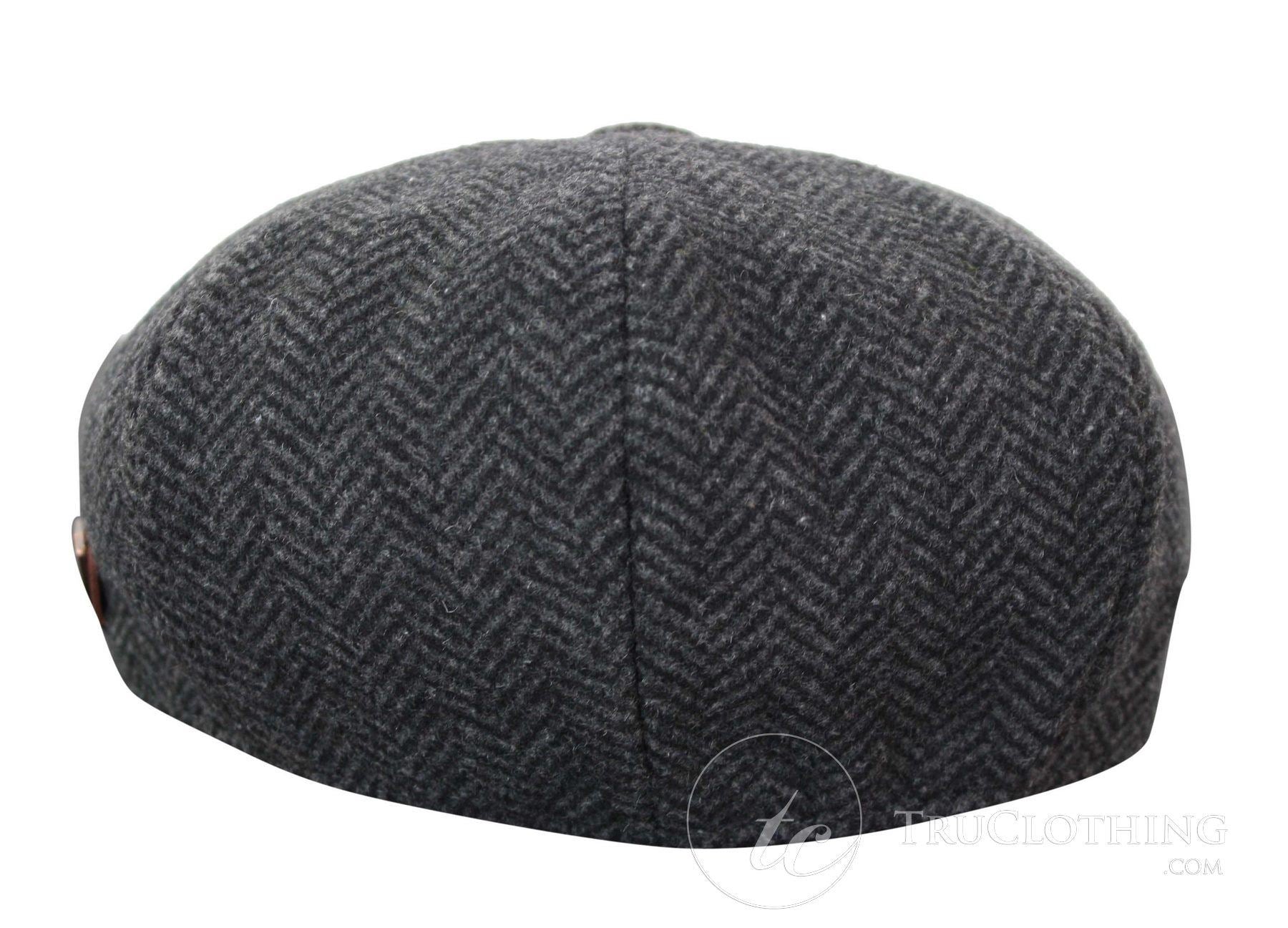 Mens Peaky Blinders Grey Tweed Gatsby Flat Baker Hat